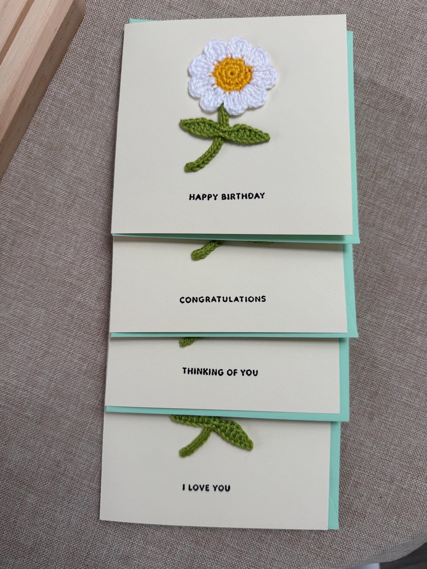 Daisy Greeting Card – Handmade Keepsake Gift, Blank Inside - choose your message