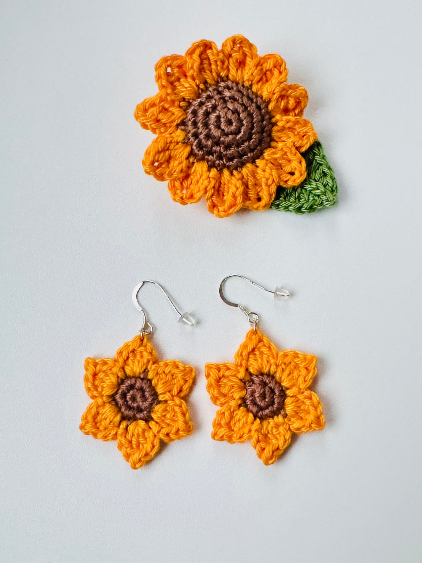 Sunflower Crochet Brooch – Handmade Flower Pin