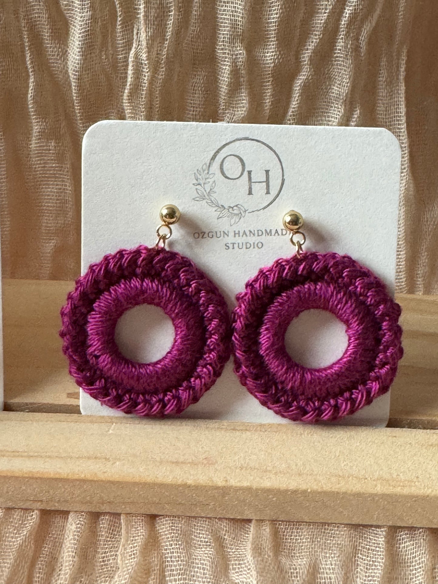 Mini Crochet Hoop Earrings – Colourful Cotton Earrings