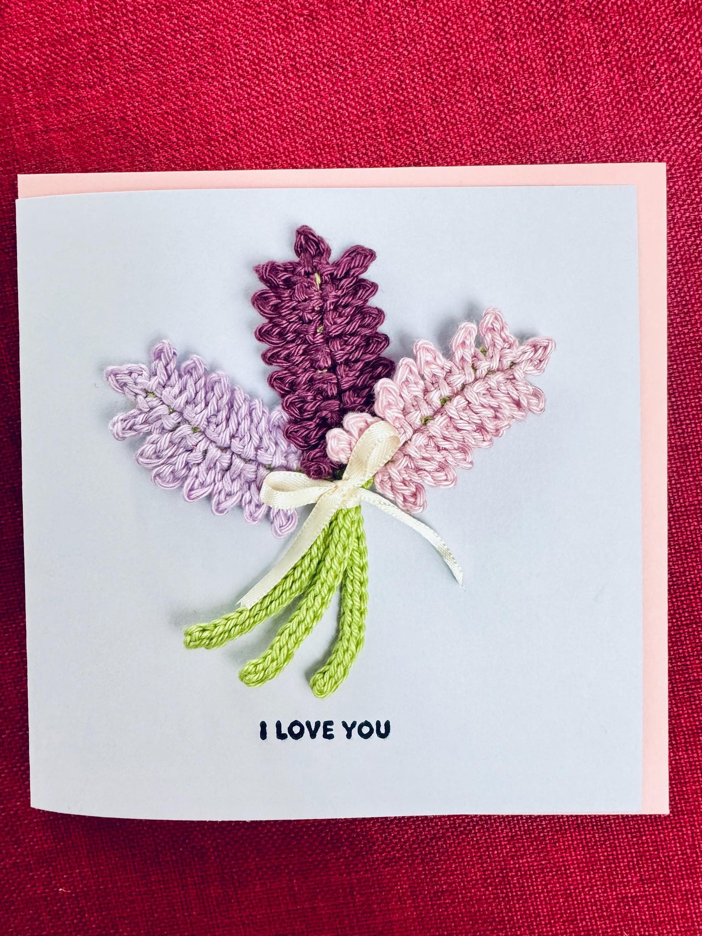 Lavender Bouquet Card | Birthday | Congratulations | Thinking of You | I Love You - Handmade Crochet