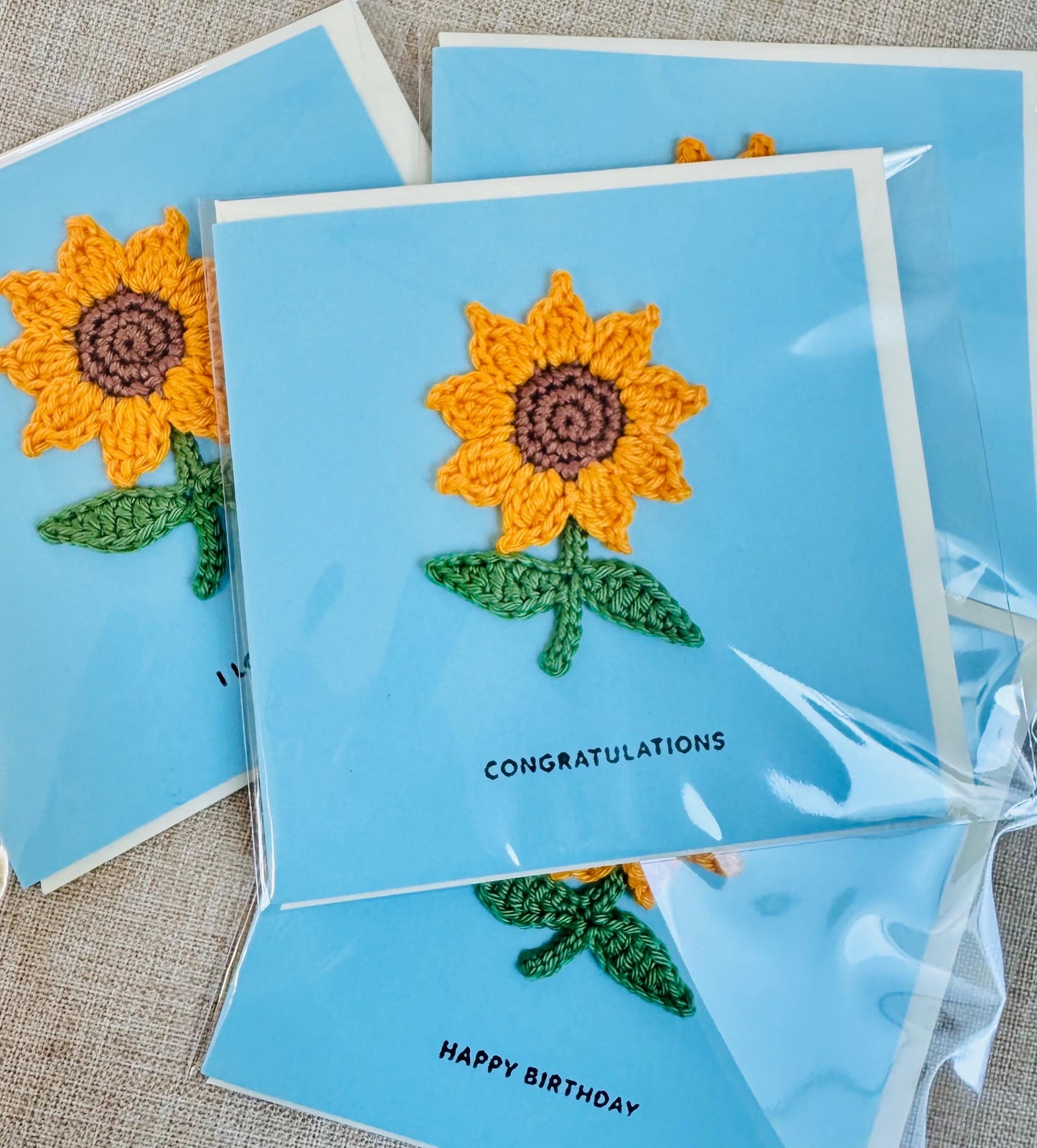 Sunflower Greeting Card – Handmade Keepsake Gift, Blank Inside - choose your message