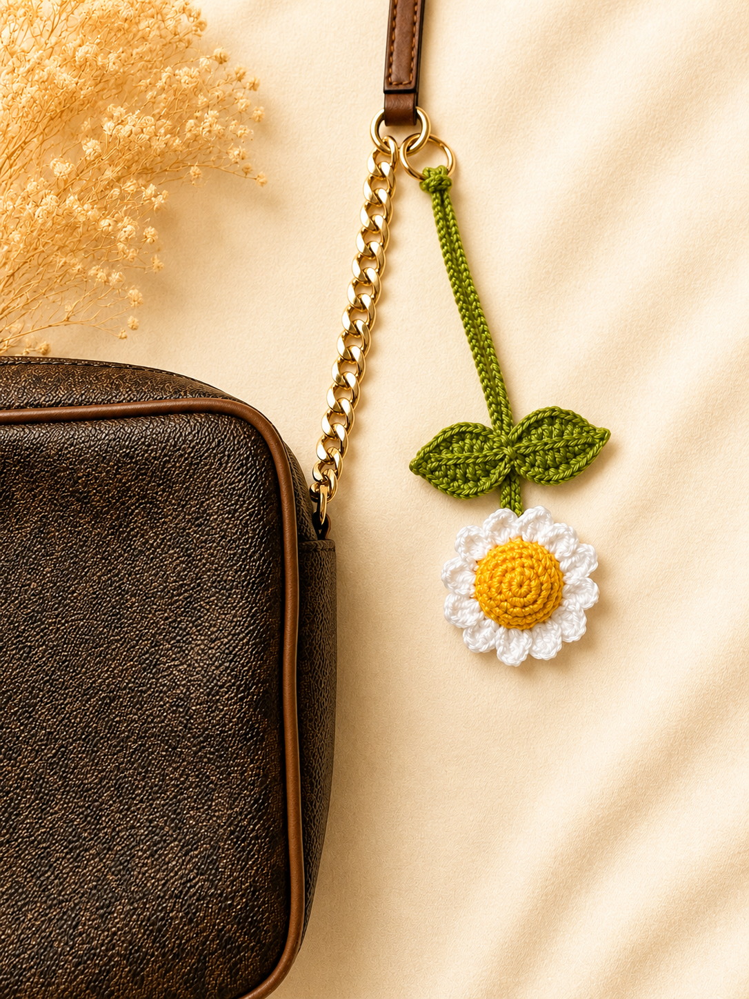 Crochet Cherry Phone Strap, Handmade Fruit Bag Charm, Summer Accessory
