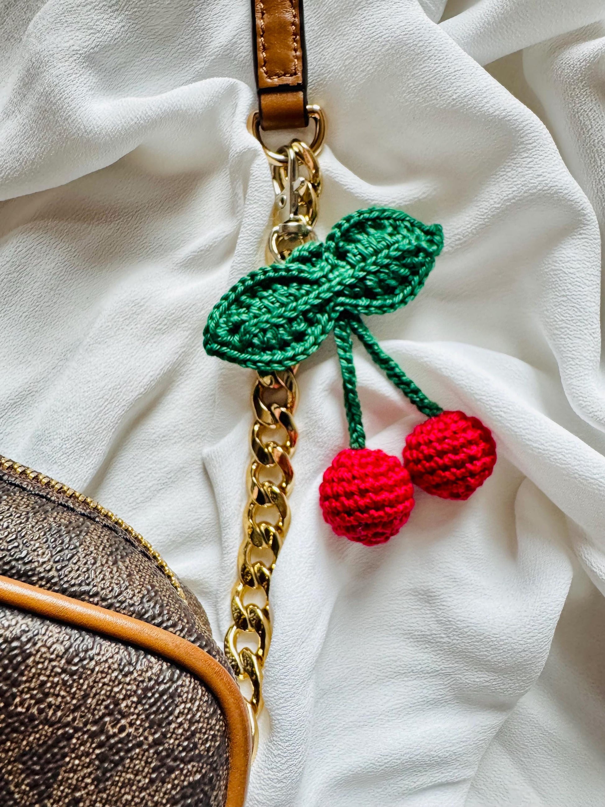 Cherry Crochet Keychain – Bag Charm