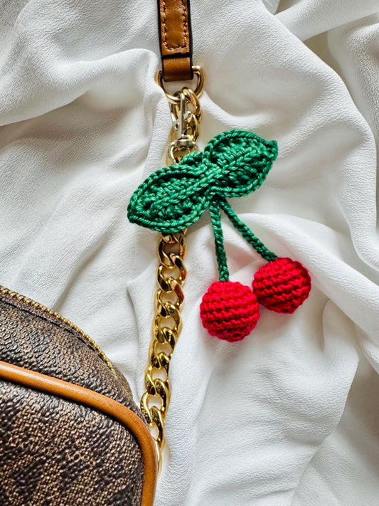 Cherry Crochet Keychain – Bag Charm