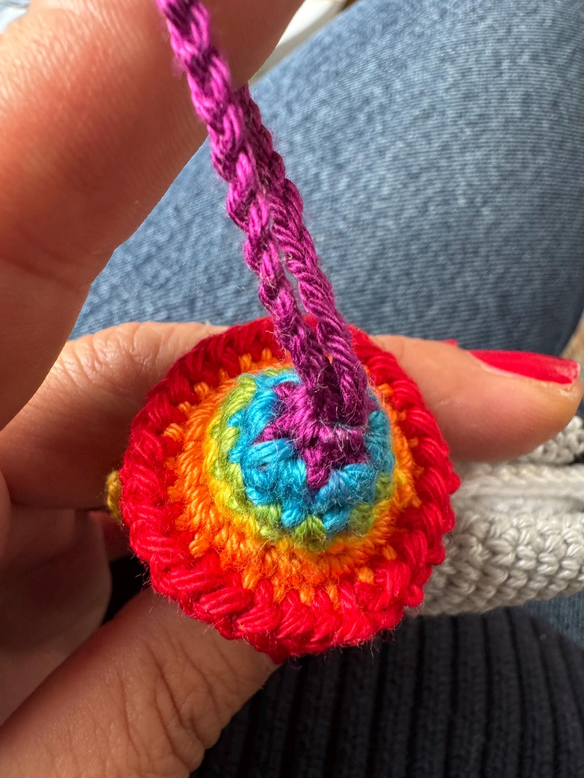 Crochet Brighton Seagull Keychain, Rainbow Hat Amigurumi Bird Bag Charm __etsy:8055702245