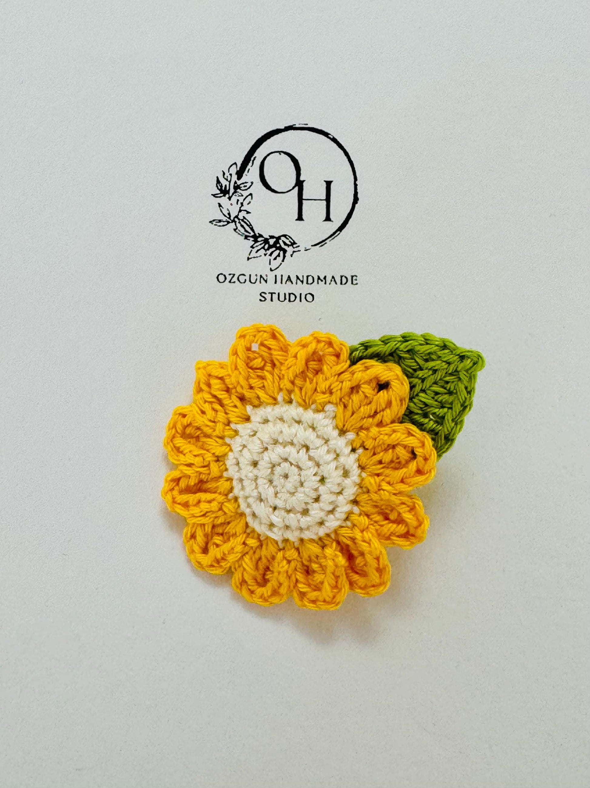 Crochet Daisy Brooch: Handmade Cotton Flower Pin - UK Made