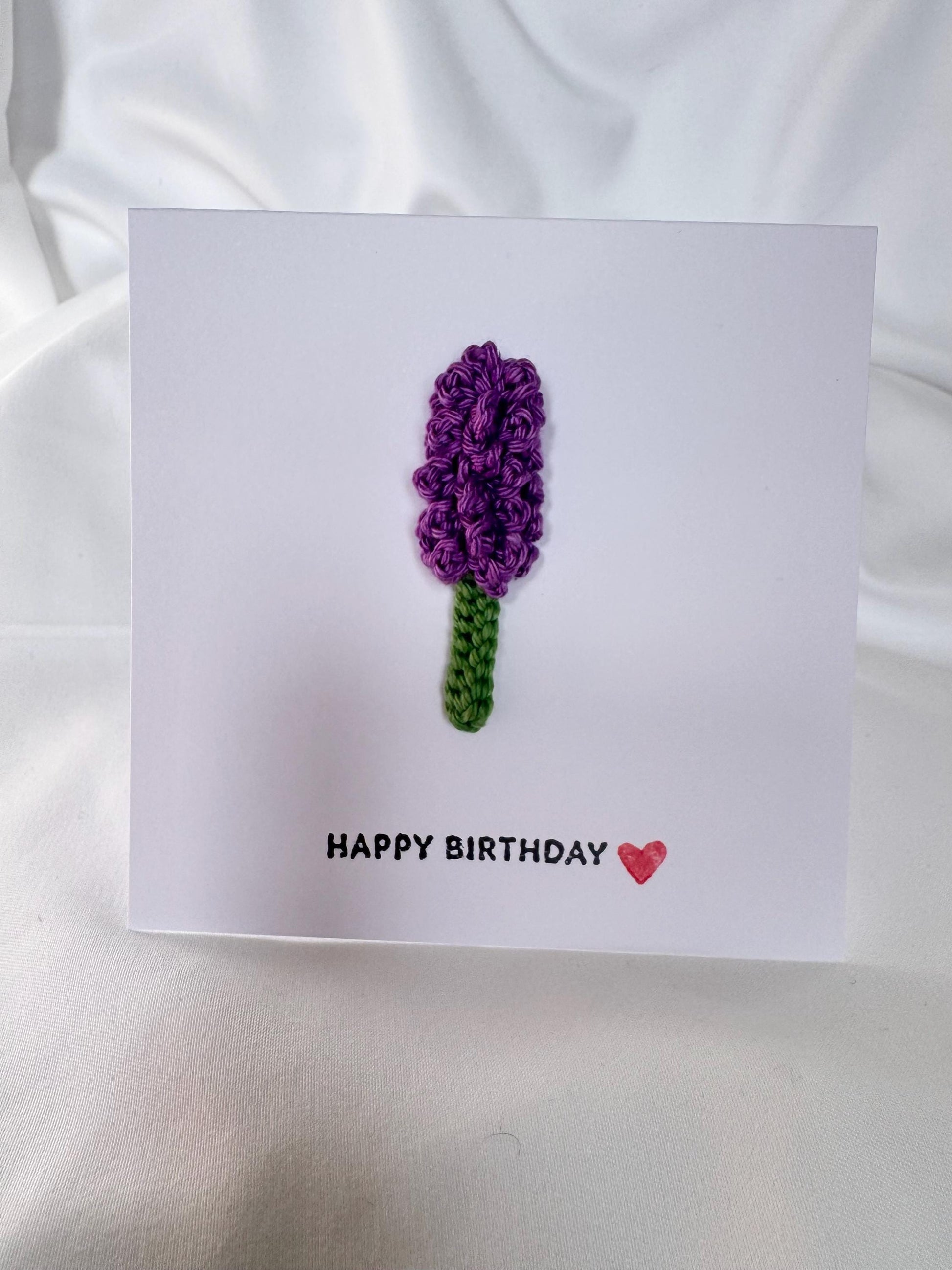 Crochet Lavender Flower Card, Botanical Gift, Removable Keepsake Magnet __etsy:8001484981