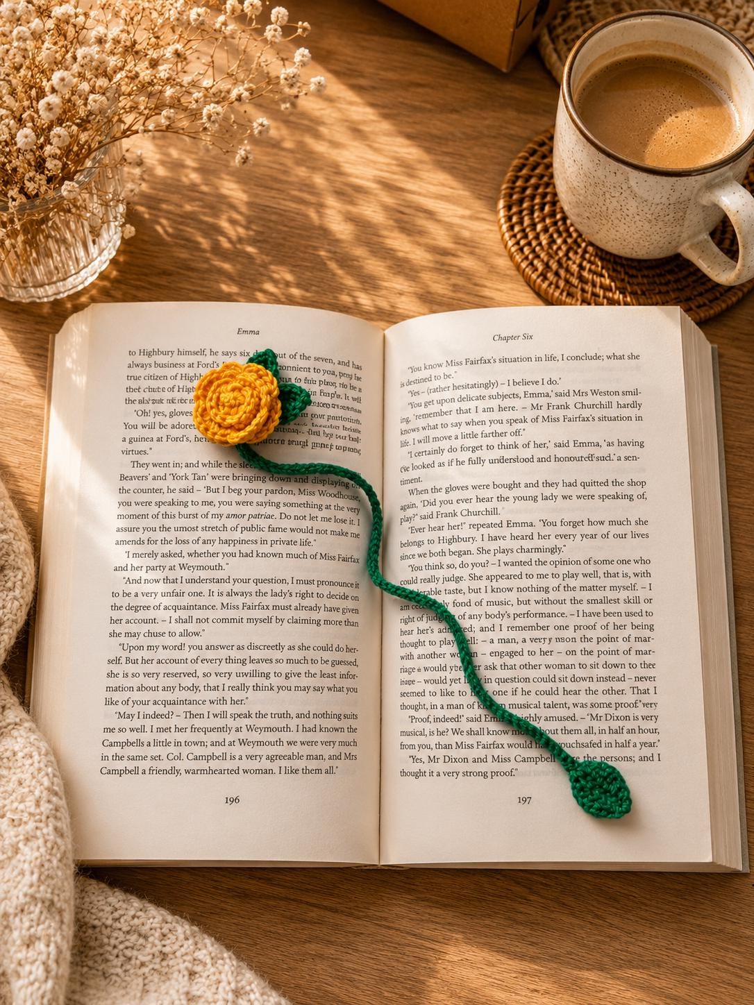 Crochet Rose Bookmark, Floral Book Lover Gift, Handmade Flower Bookmark (Set Option) __etsy:8081159530