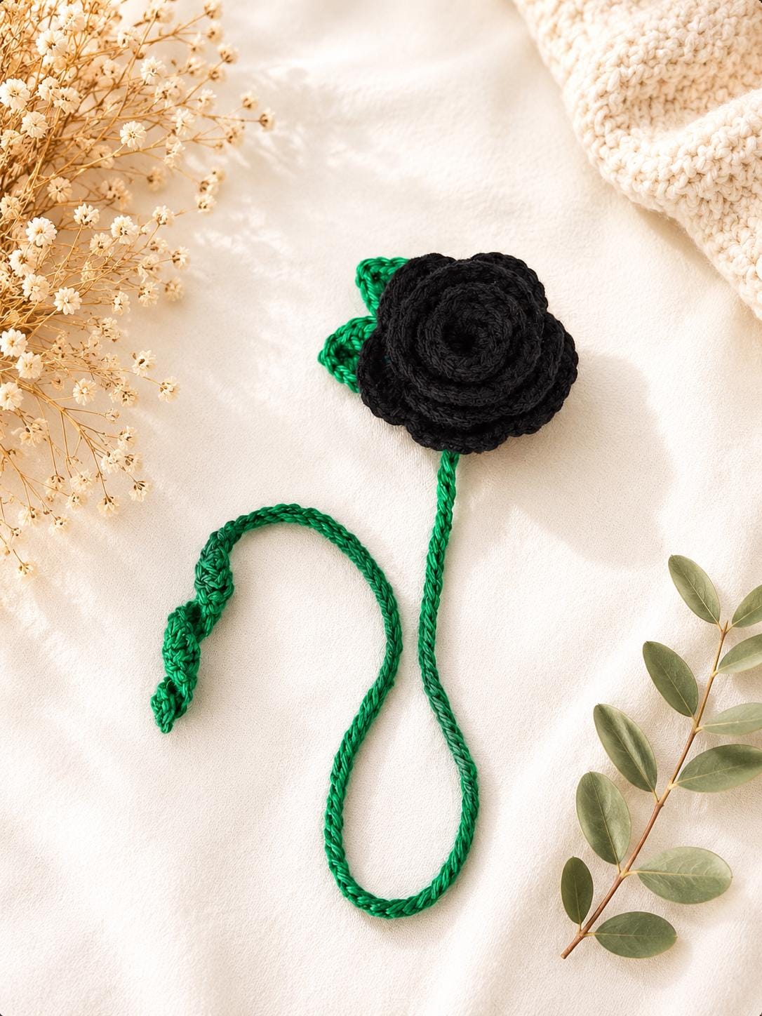 Crochet Rose Bookmark, Flower Bookmark Gift, Handmade Floral Page Marker __etsy:8081245758
