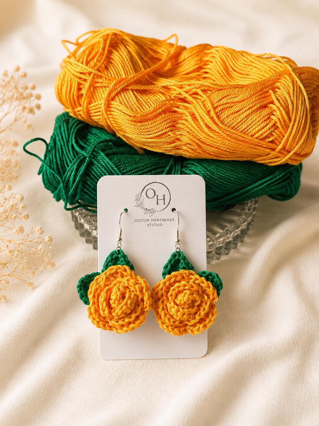 Crochet Rose Earrings, Sterling Silver Hooks, Handmade Floral Jewellery, Brooch Set Option __etsy:8071019638