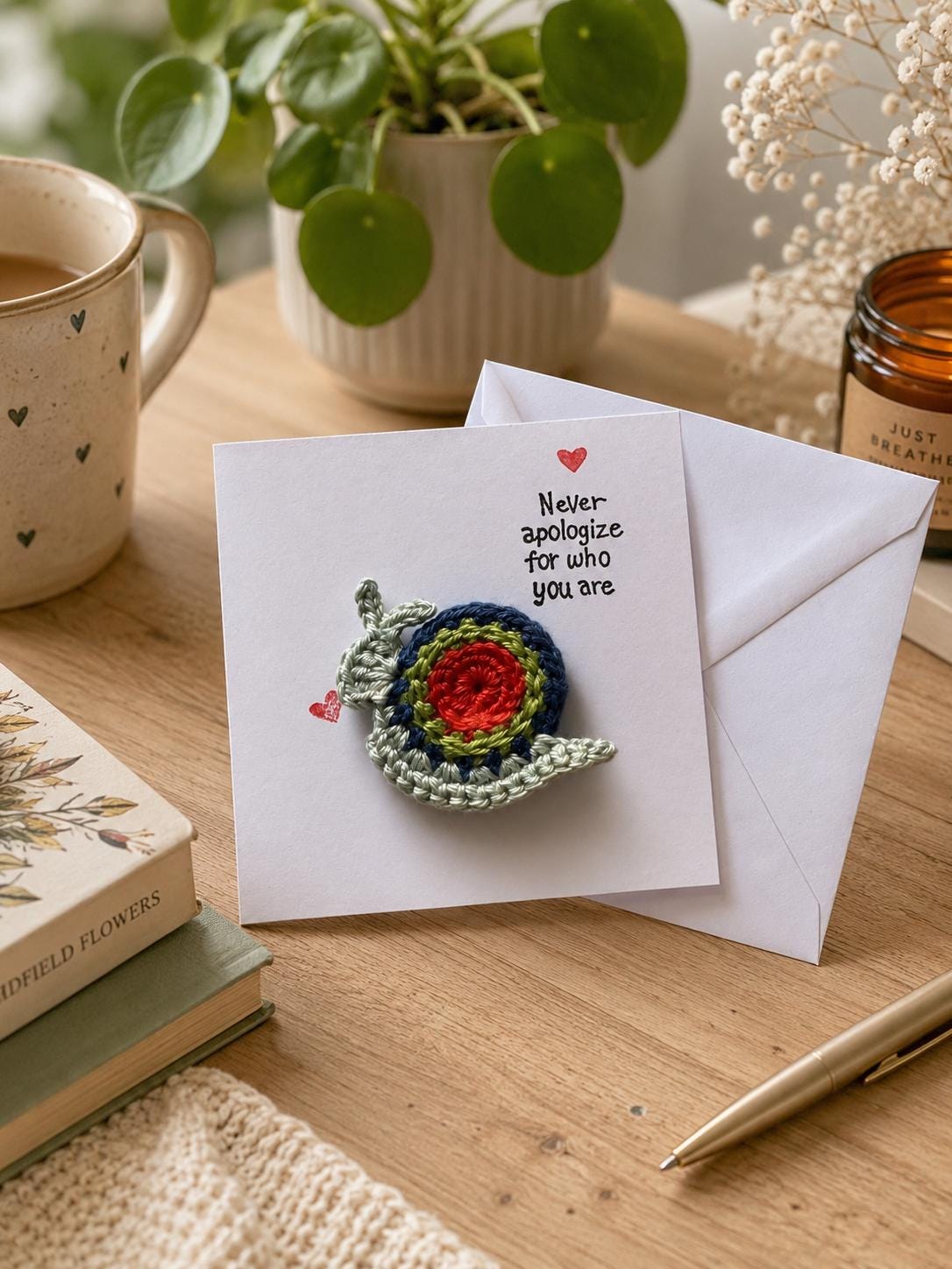 Crochet Snail Magnet Card, Positive Message Gift, Letterbox Surprise, Friendship Keepsake __etsy:8111662616