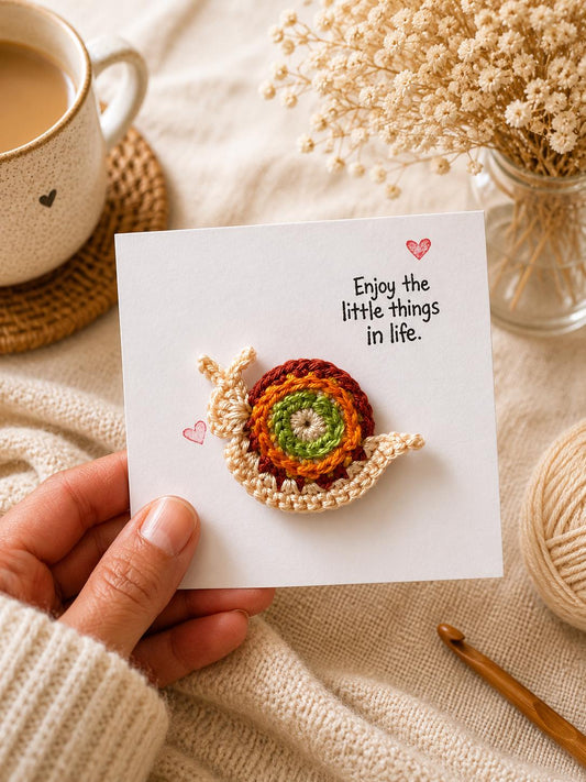 Crochet Snail Magnet Card, Positive Message Gift, Letterbox Surprise, Friendship Keepsake __etsy:8111760288