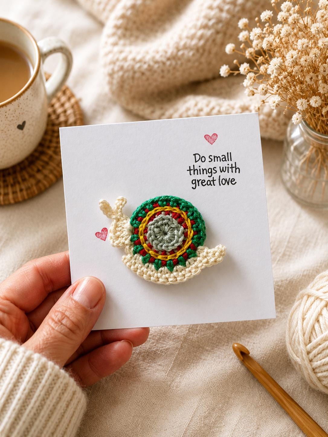 Crochet Snail Magnet Card, Positive Message Gift, Letterbox Surprise, Friendship Keepsake __etsy:8159670125
