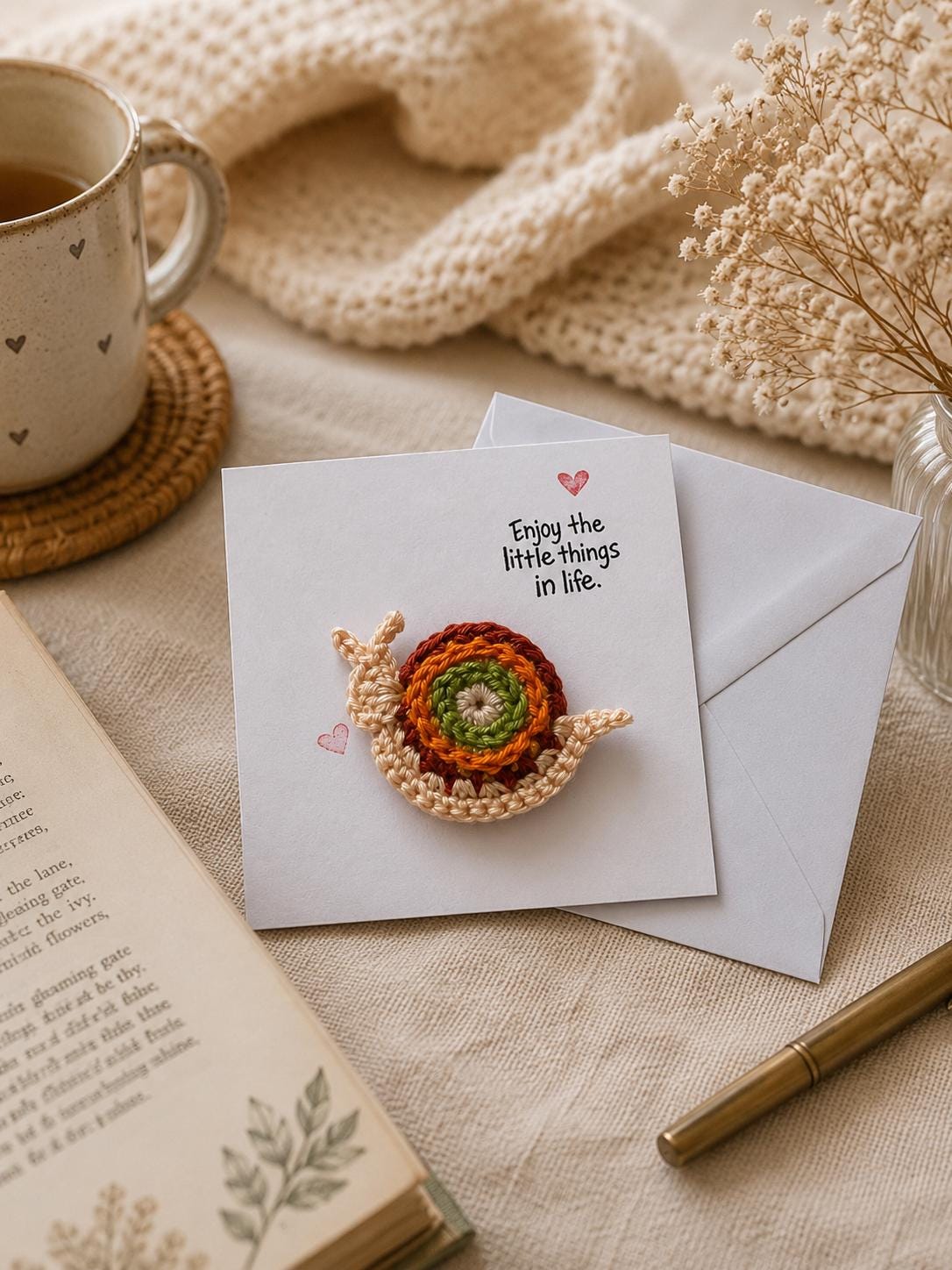 Crochet Snail Magnet Card, Positive Message Gift, Letterbox Surprise, Friendship Keepsake __etsy:8111662620