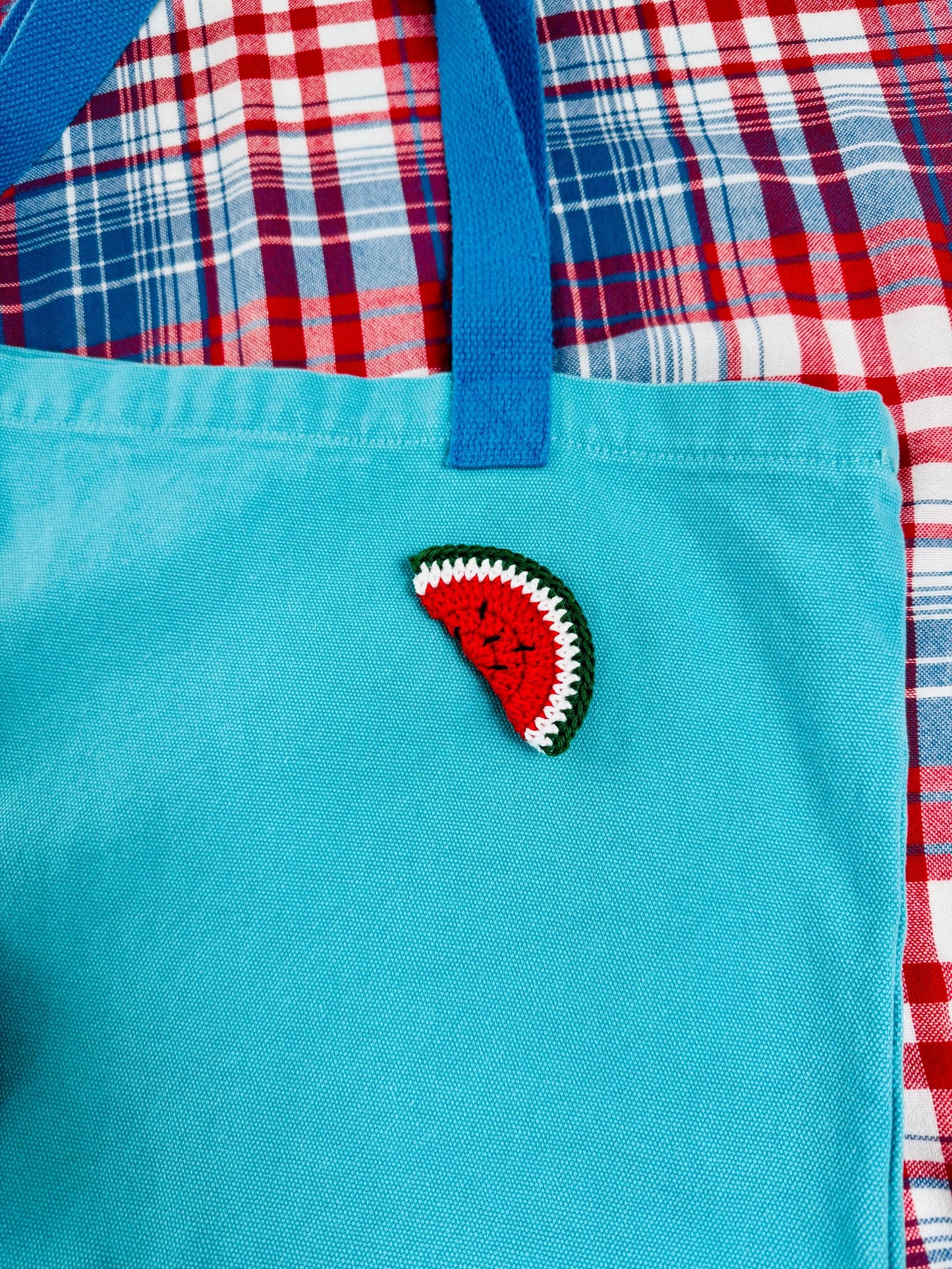 Crochet Watermelon Brooch – 100% Cotton Handmade Pin