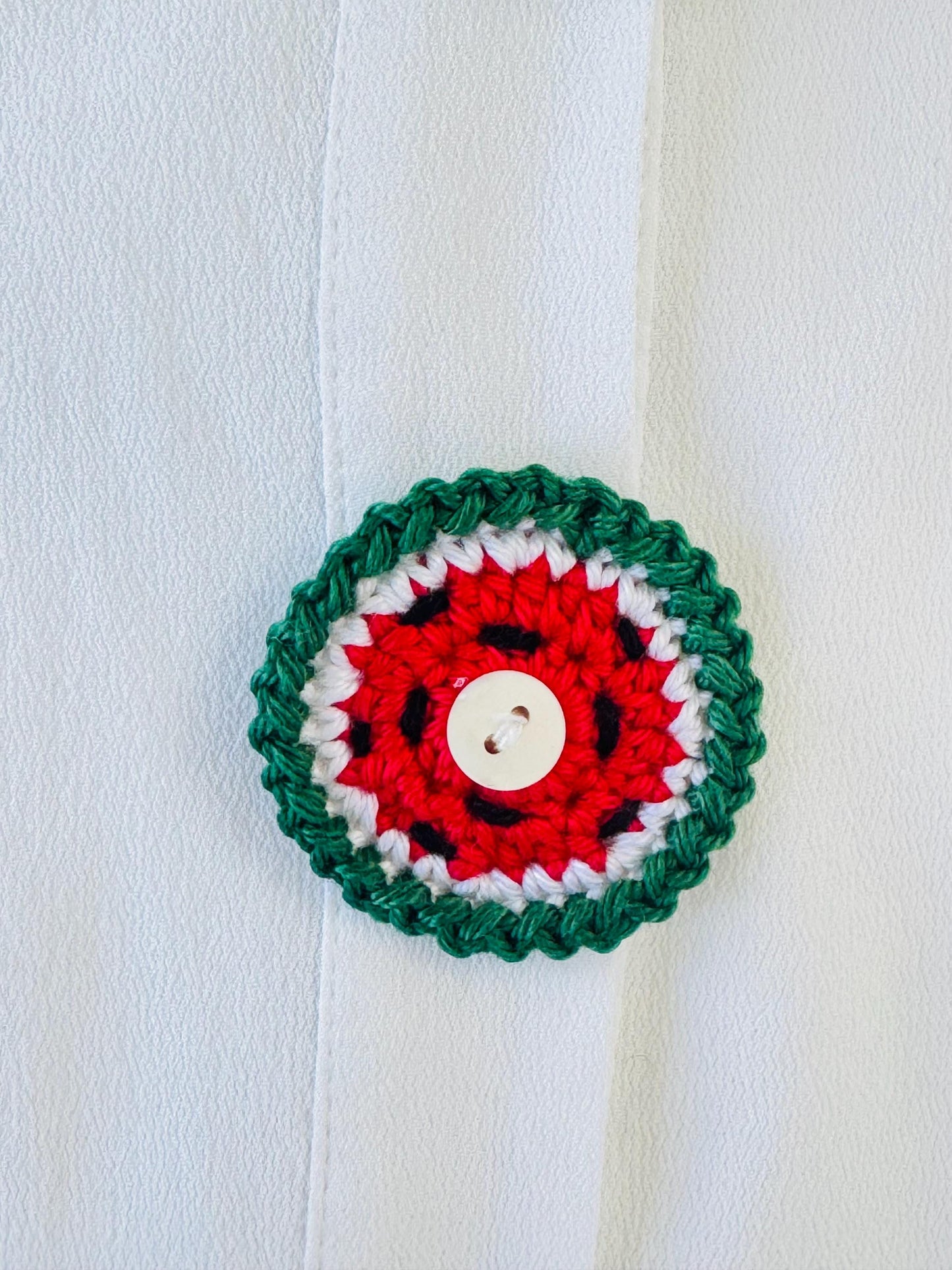Crochet Watermelon Button Covers, No-Sew Removable Shirt Buttons, Set of 3 or 5 __etsy:7890854632