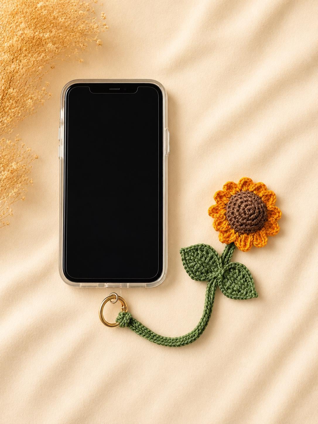 Crocheted Daisy Phone Charm, Handmade Flower Strap, Boho Summer Bag Accessory __etsy:8172070203
