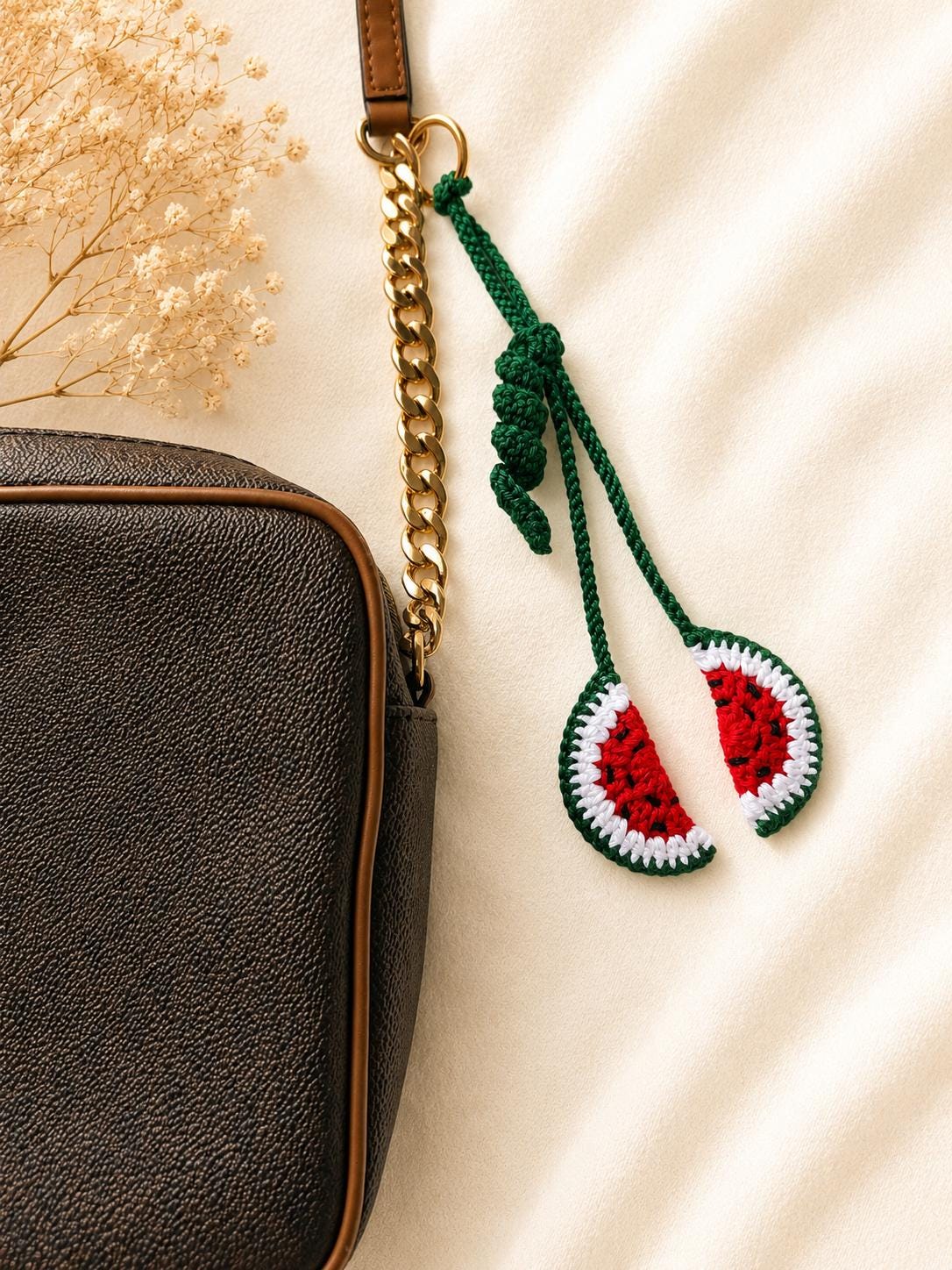 Crocheted Sunflower Phone Charm, Handmade Flower Strap, Boho Summer Bag Accessory __etsy:8124121418