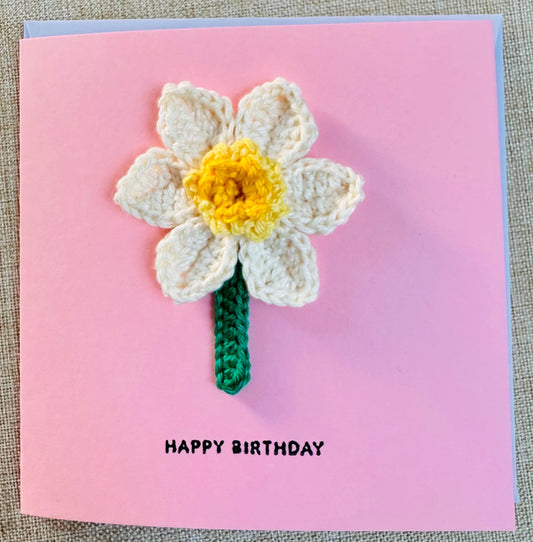 Daffodil Greeting Card – Handmade Keepsake Gift, Blank Inside - choose your message