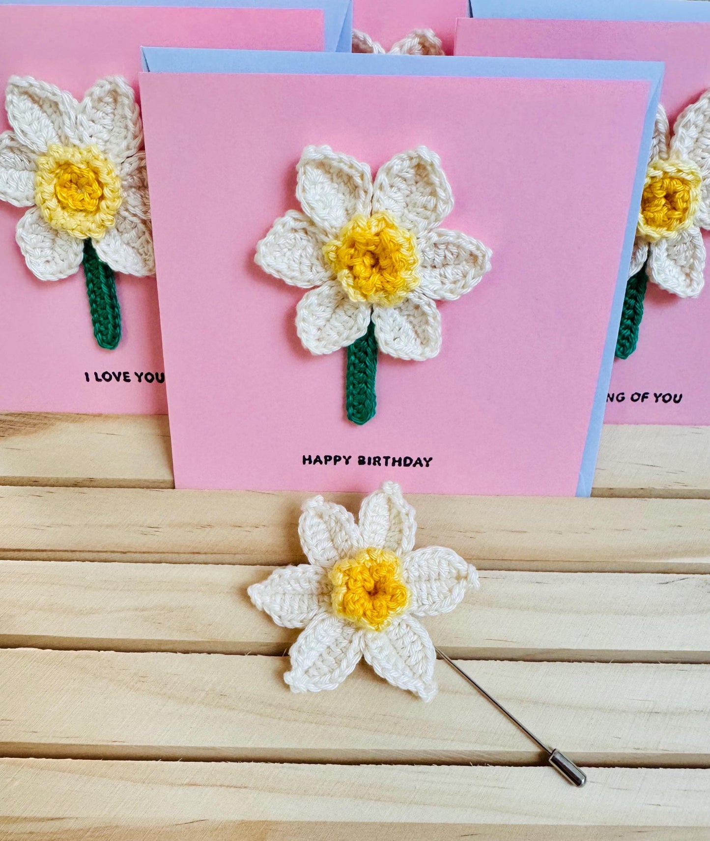 Daffodil Greeting Card – Handmade Keepsake Gift, Blank Inside - choose your message