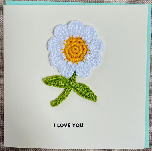 Daisy Greeting Card – Handmade Keepsake Gift, Blank Inside - choose your message