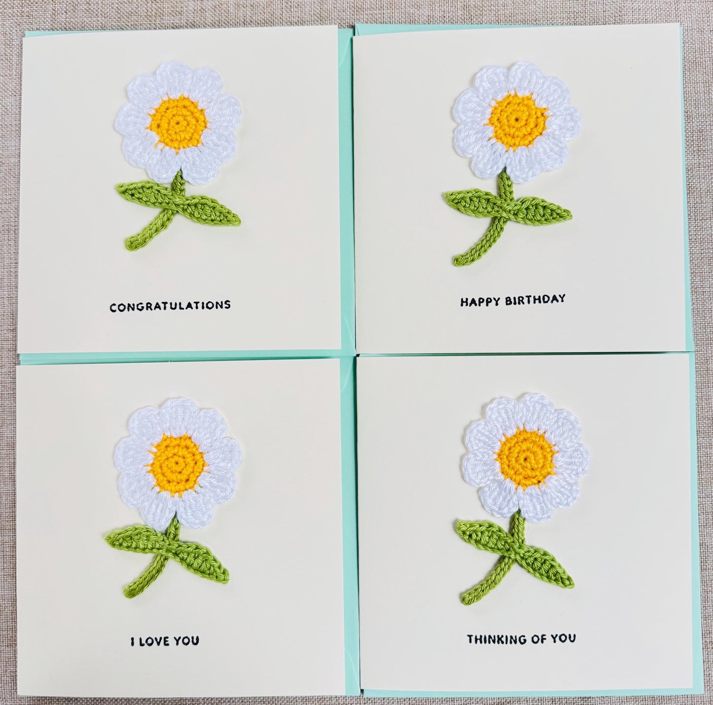 Daisy Greeting Card – Handmade Keepsake Gift, Blank Inside - choose your message
