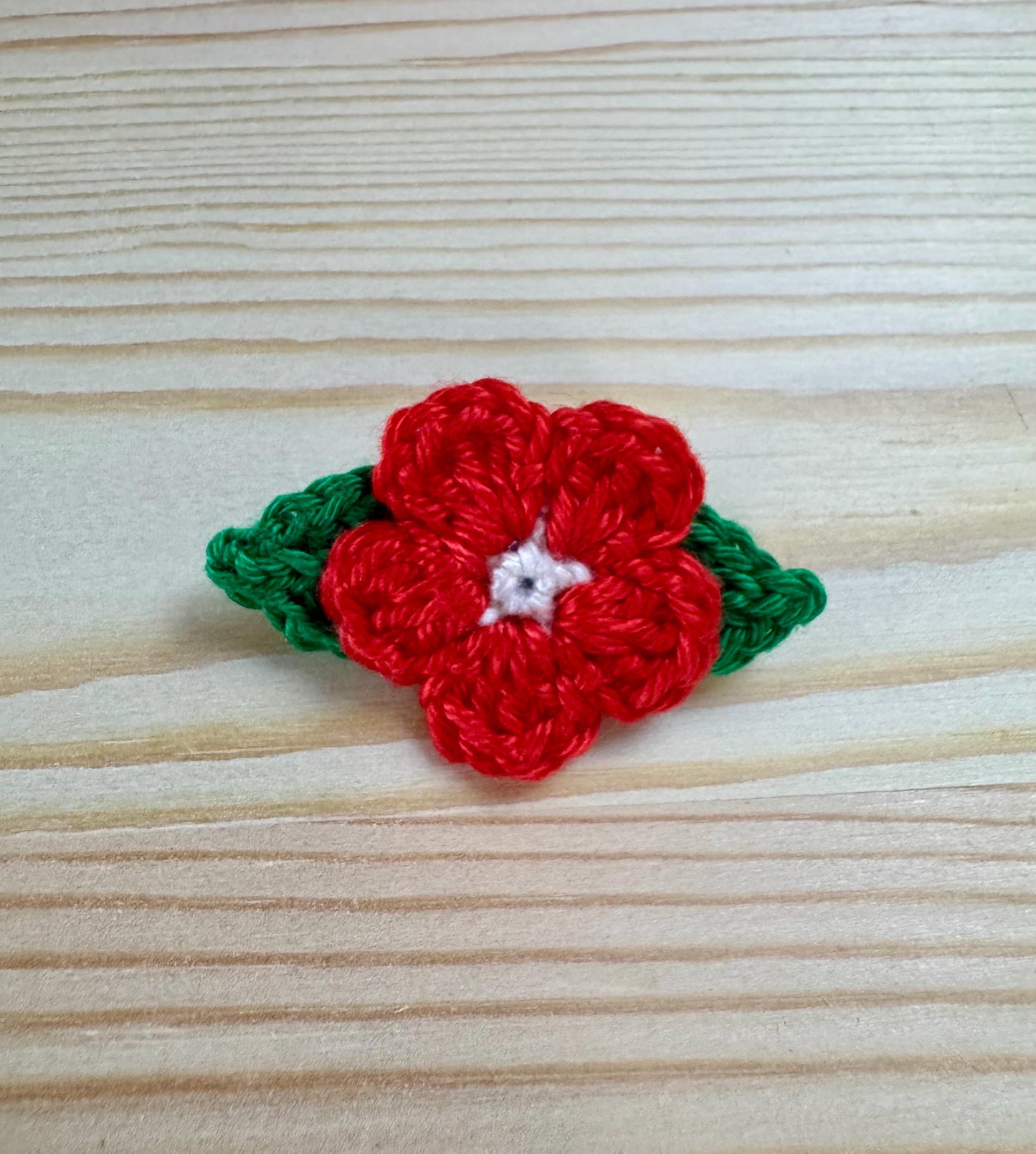 Handmade Crochet Flower Brooch: Cotton Floral Pin, 6 Colors