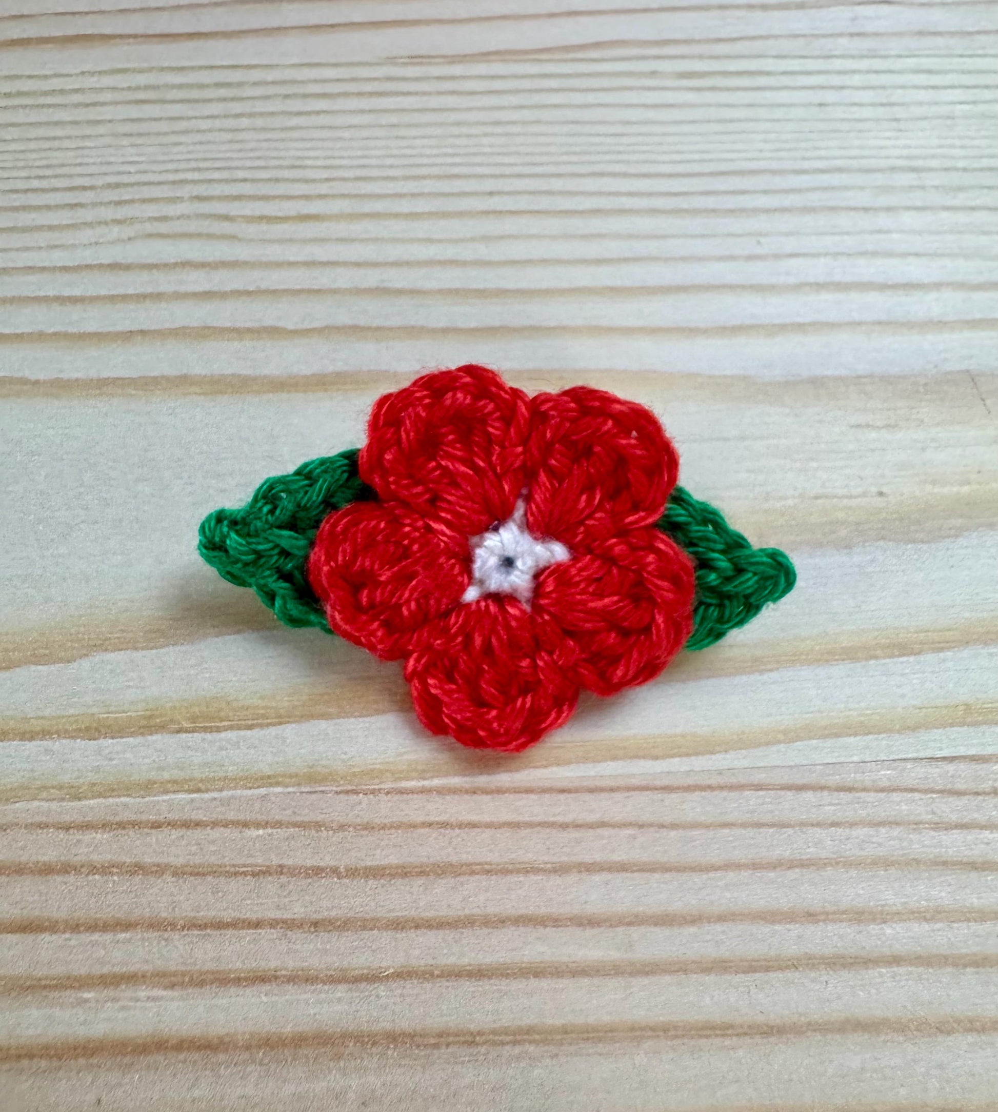 Handmade Crochet Flower Brooch: Cotton Floral Pin, 6 Colors