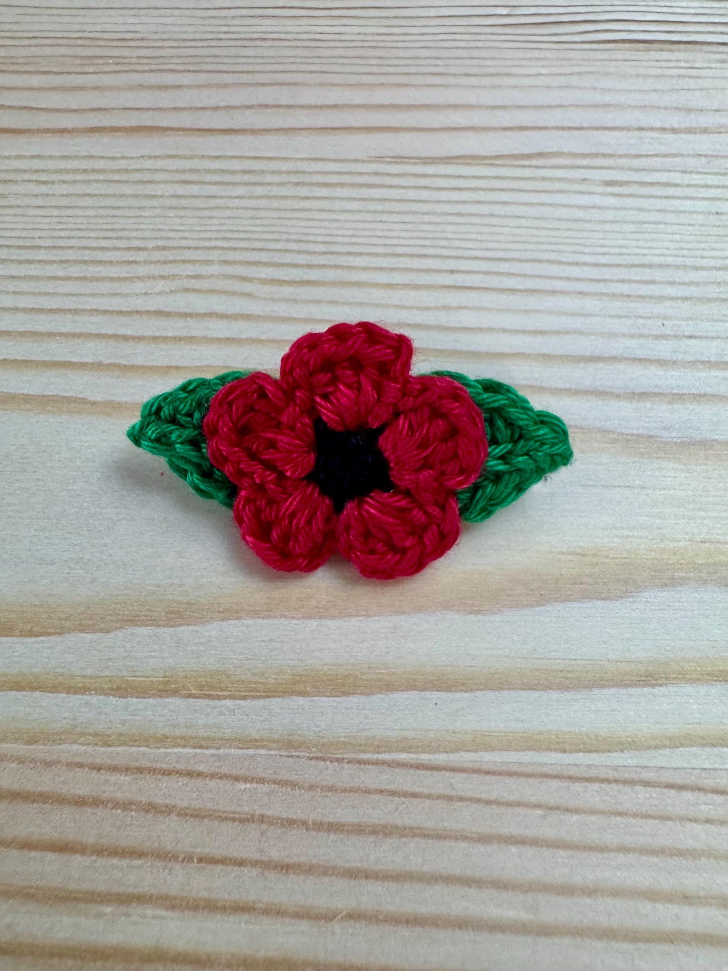 Handmade Crochet Flower Brooch: Cotton Floral Pin, 6 Colors
