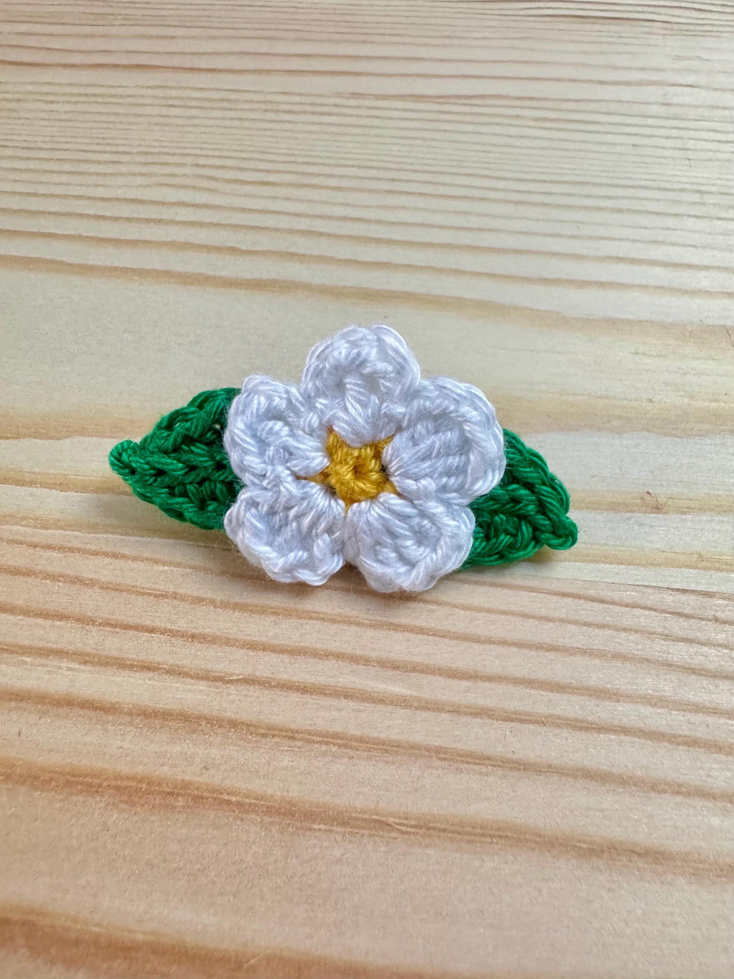 Handmade Crochet Flower Brooch: Cotton Floral Pin, 6 Colors