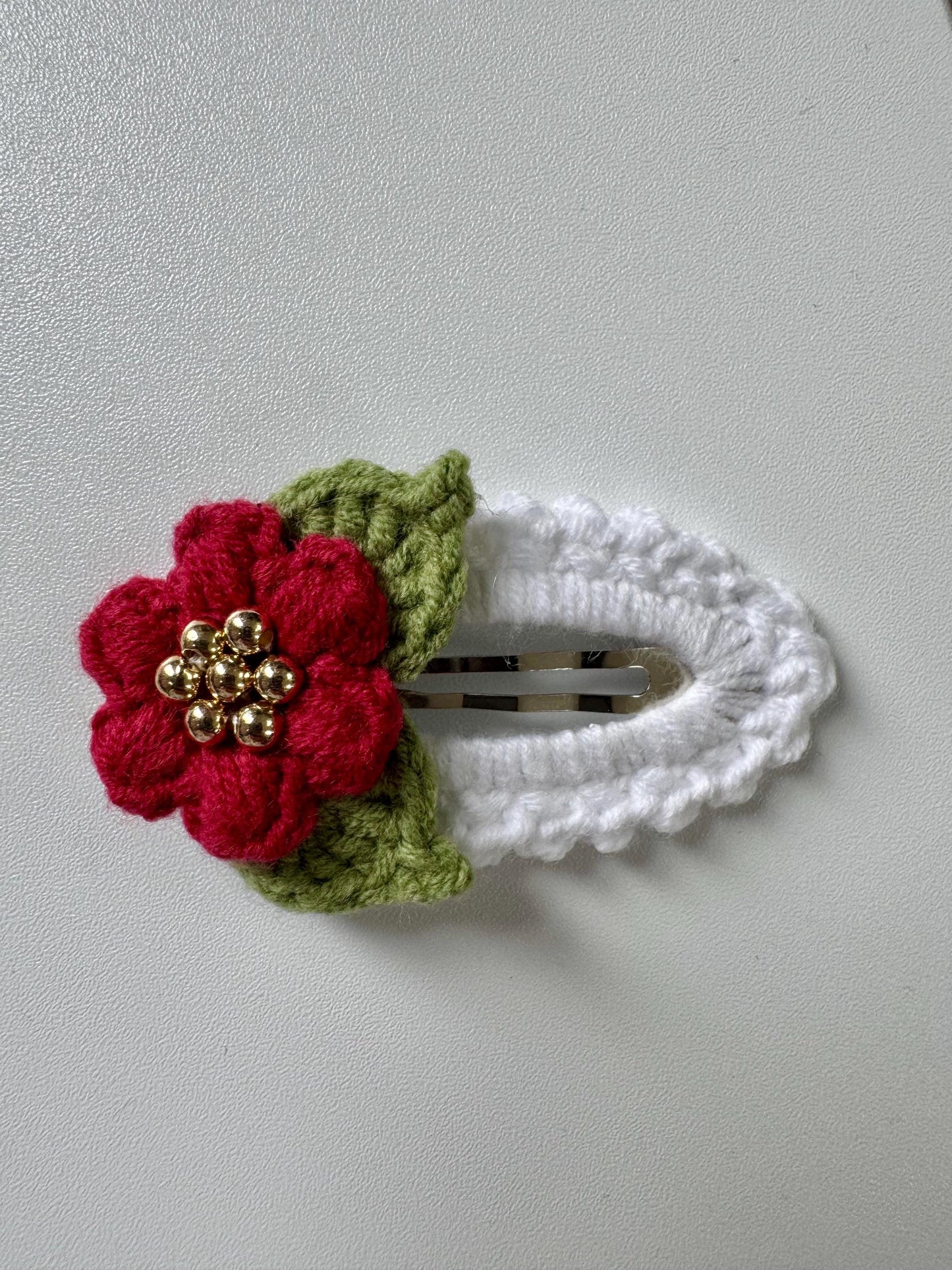 Handmade Crochet Flower Hair Clip – Choose Your Favorite Color __etsy:6916722506
