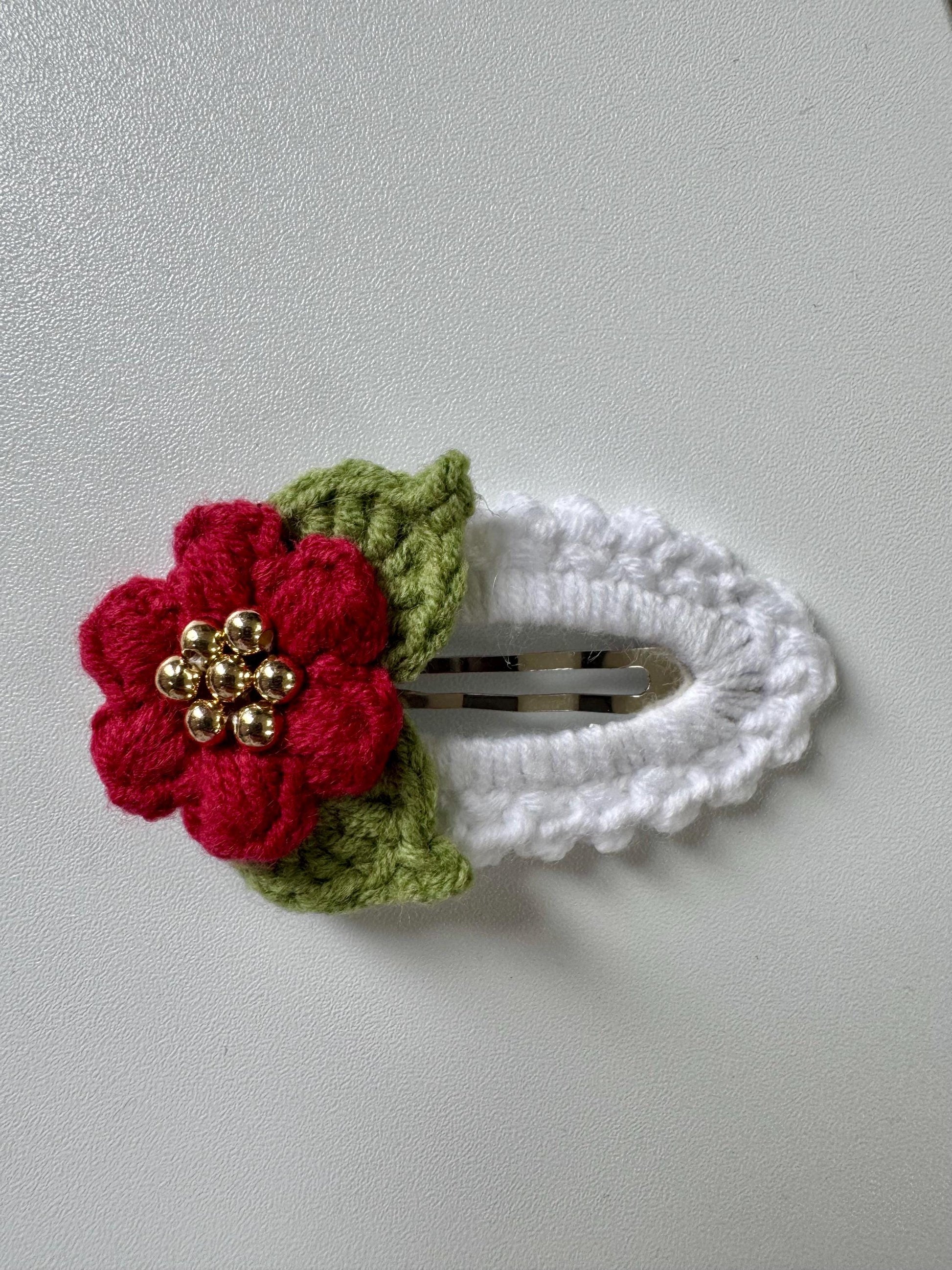 Handmade Crochet Flower Hair Clip – Choose Your Favorite Color __etsy:6916722506
