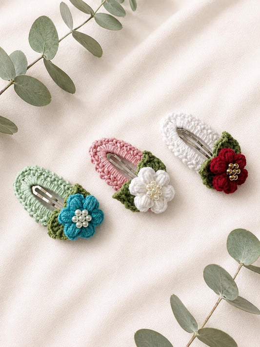 Handmade Crochet Flower Hair Clip – Choose Your Favorite Color __etsy:8097914184
