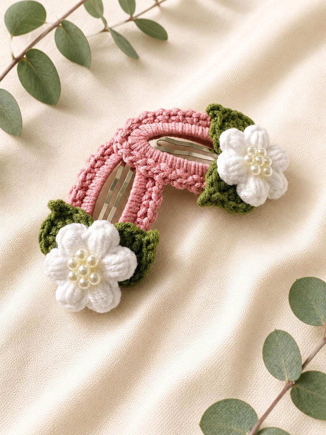 Handmade Crochet Flower Hair Clip – Choose Your Favorite Color __etsy:8097948764