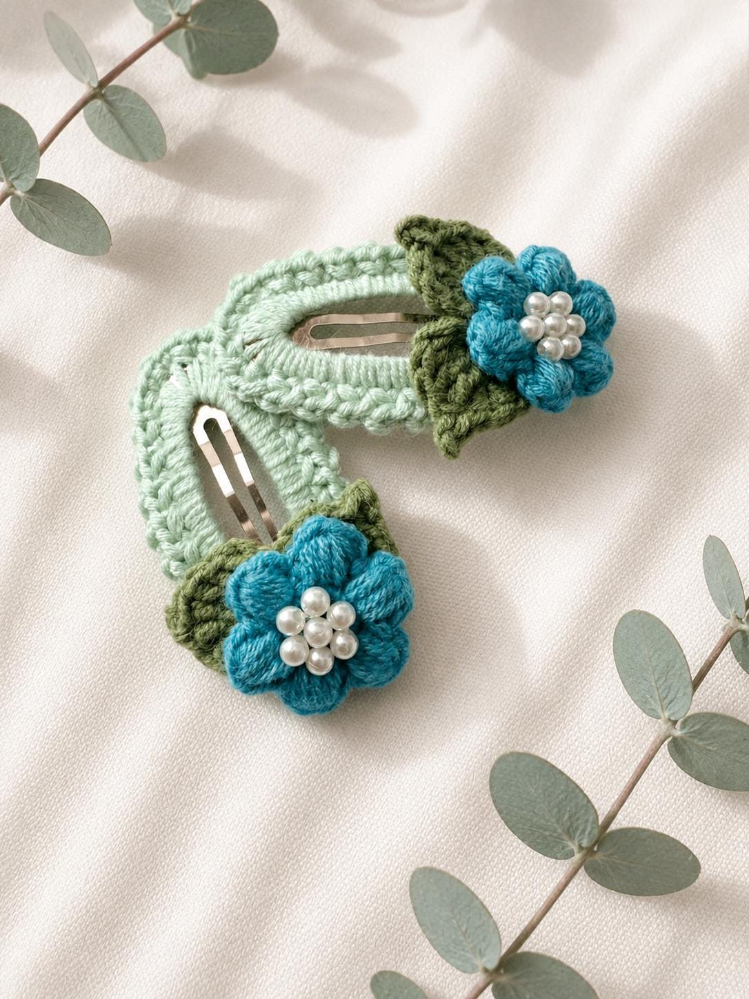 Handmade Crochet Flower Hair Clip – Choose Your Favorite Color __etsy:8097944820