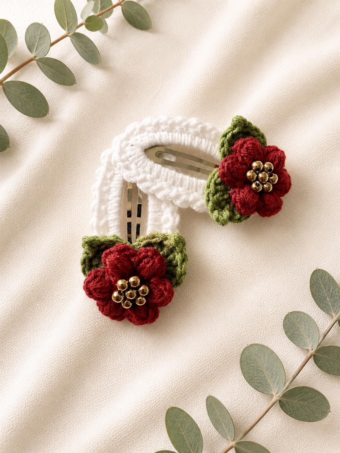 Handmade Crochet Flower Hair Clip – Choose Your Favorite Color __etsy:8097953754