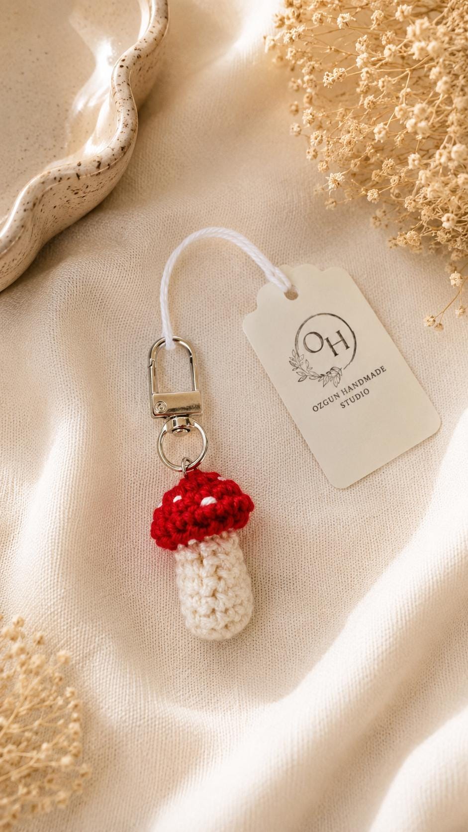 Handmade Crochet Fruit Charms, Strawberry Cherry Watermelon Mushroom Rainbow Keychain Bag Accessory __etsy:8045327780