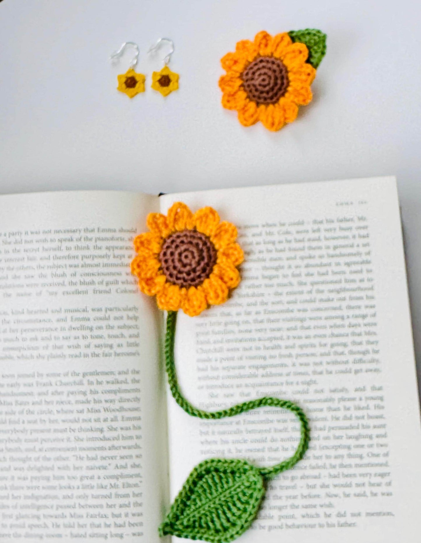Handmade Crochet Sunflower Hair Clip – Floral Cotton Barrette, Lightweight Everyday Accessory