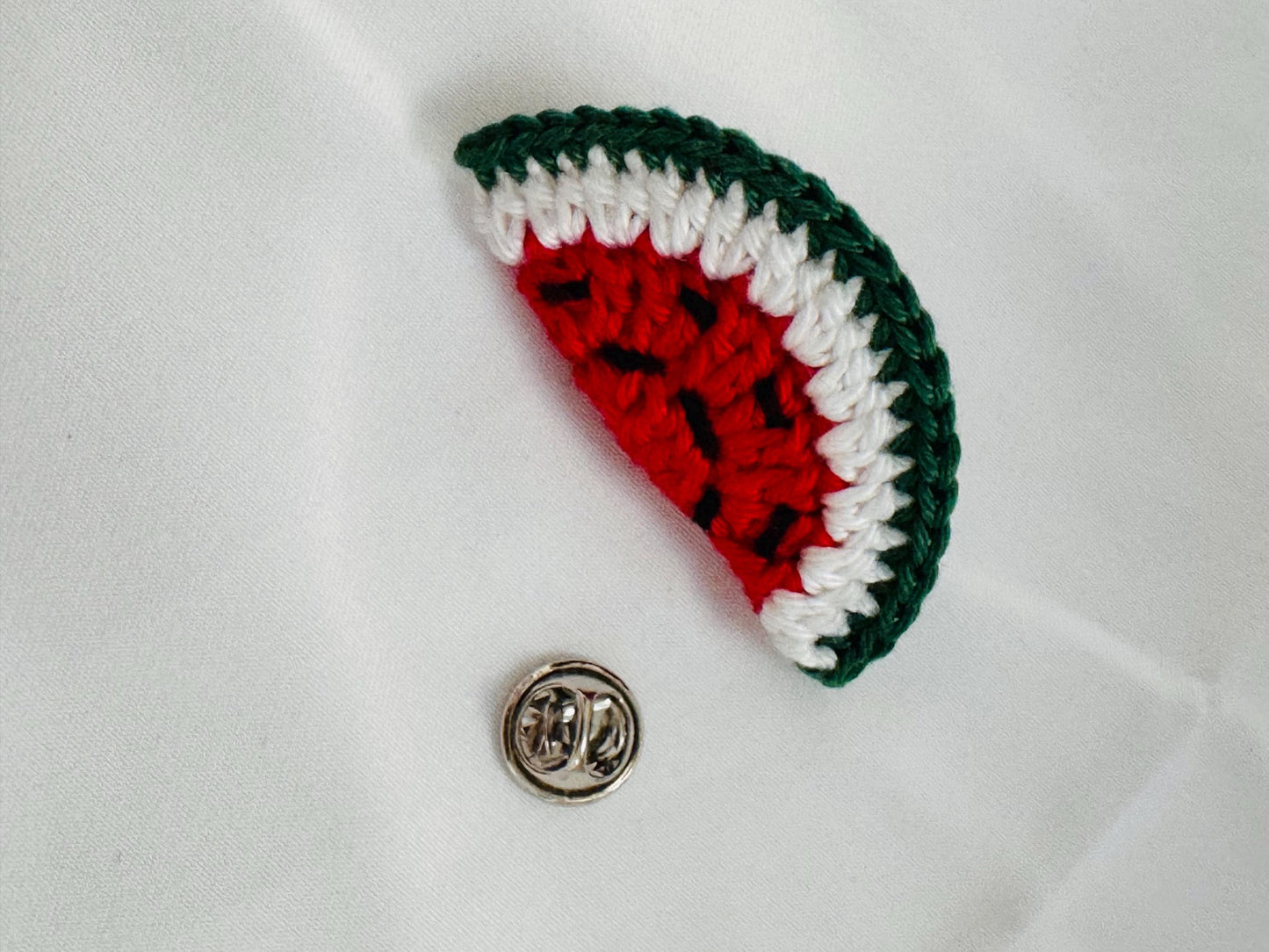 Handmade Crochet Watermelon Rainbow Brooch Pin, Cotton Yarn Badge, Tote Bag Accessory __etsy:8036496877