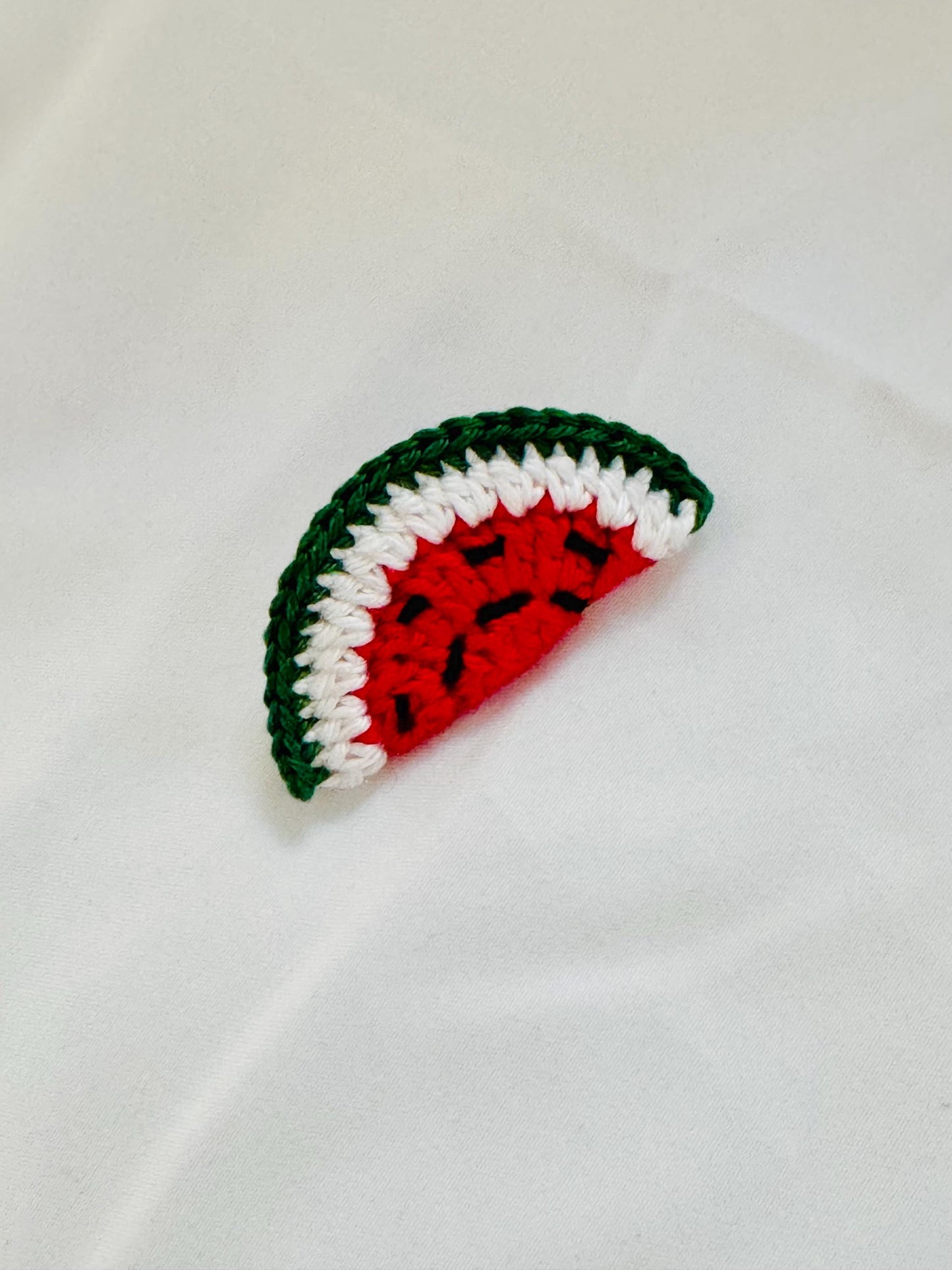 Handmade Crochet Watermelon Rainbow Brooch Pin, Cotton Yarn Badge, Tote Bag Accessory __etsy:8036496889