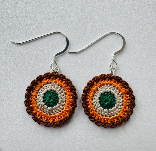 Handmade Micro Crochet Earrings – Sterling Silver Hooks