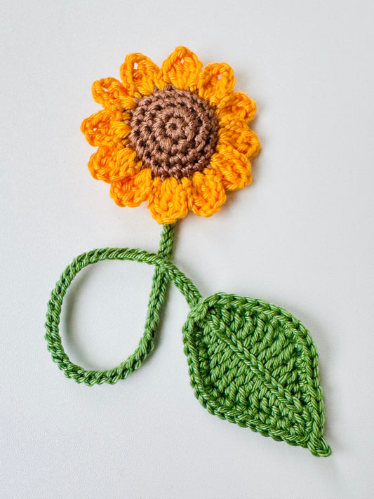 Sunflower Crochet Bookmark – Handmade Flower Page Marker