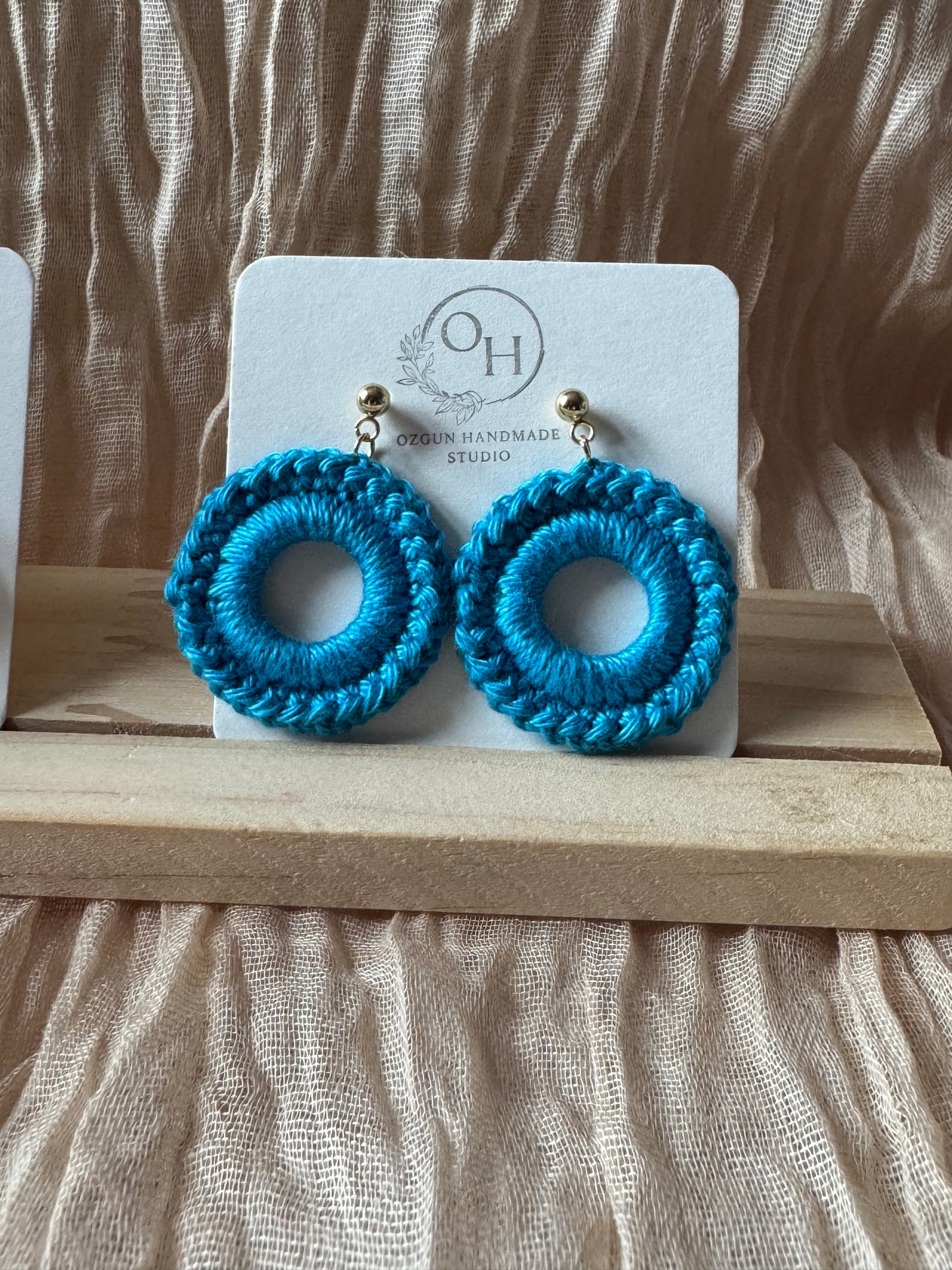 Mini Crochet Hoop Earrings – Colourful Cotton Earrings