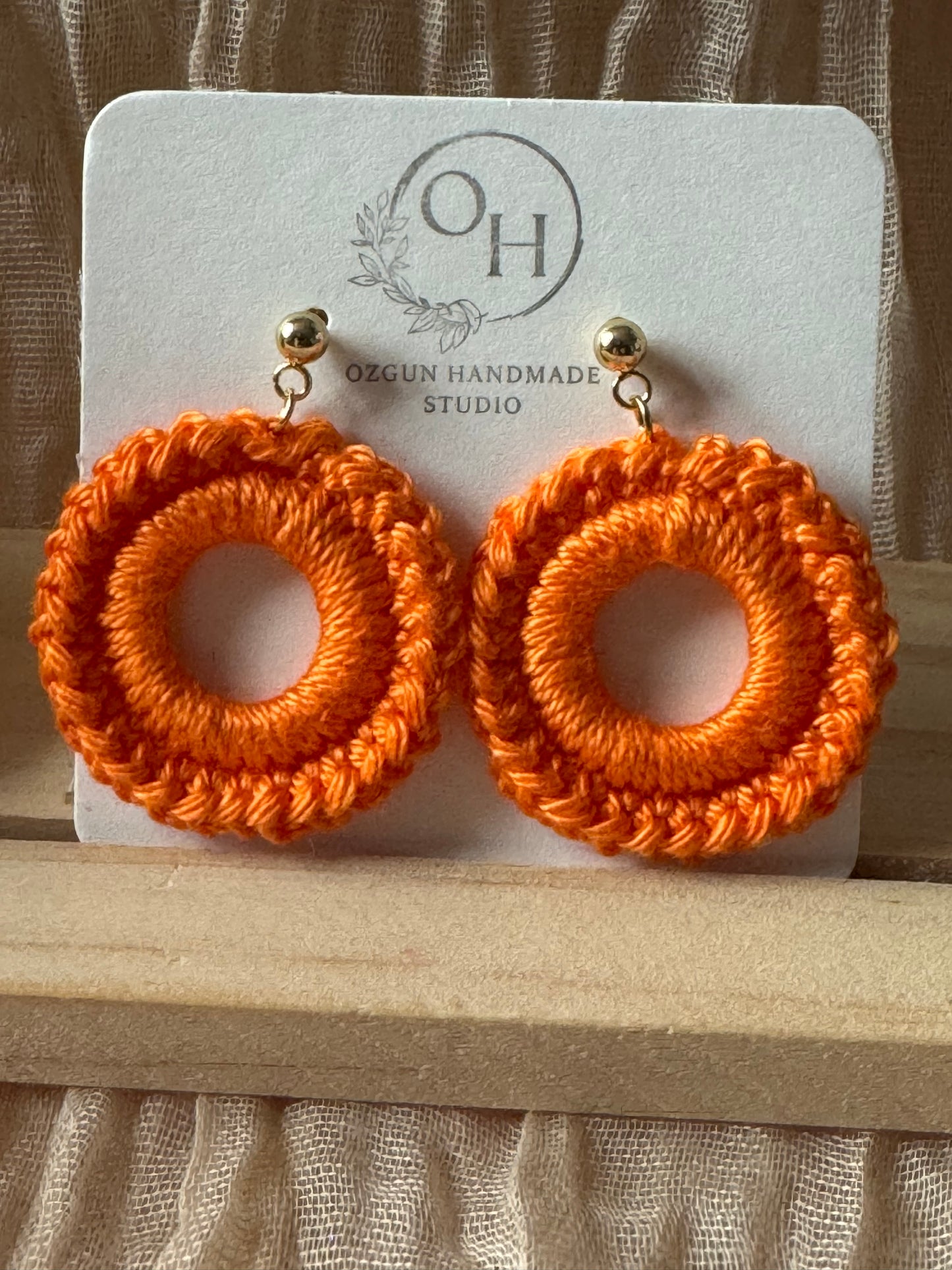 Mini Crochet Hoop Earrings – Colourful Cotton Earrings