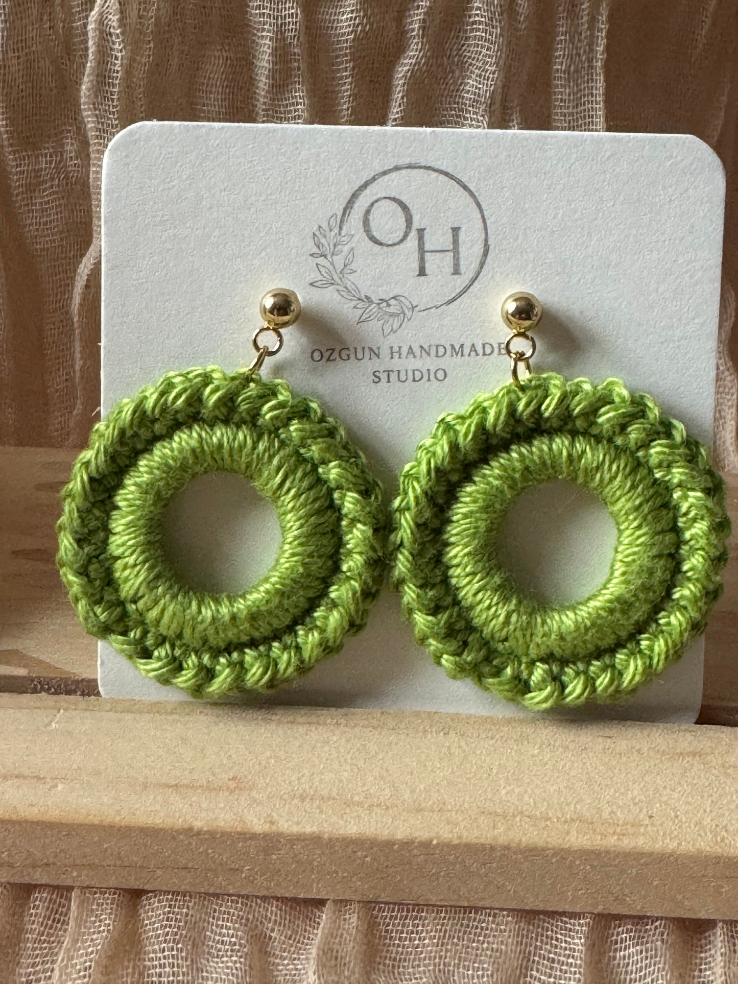 Mini Crochet Hoop Earrings – Colourful Cotton Earrings