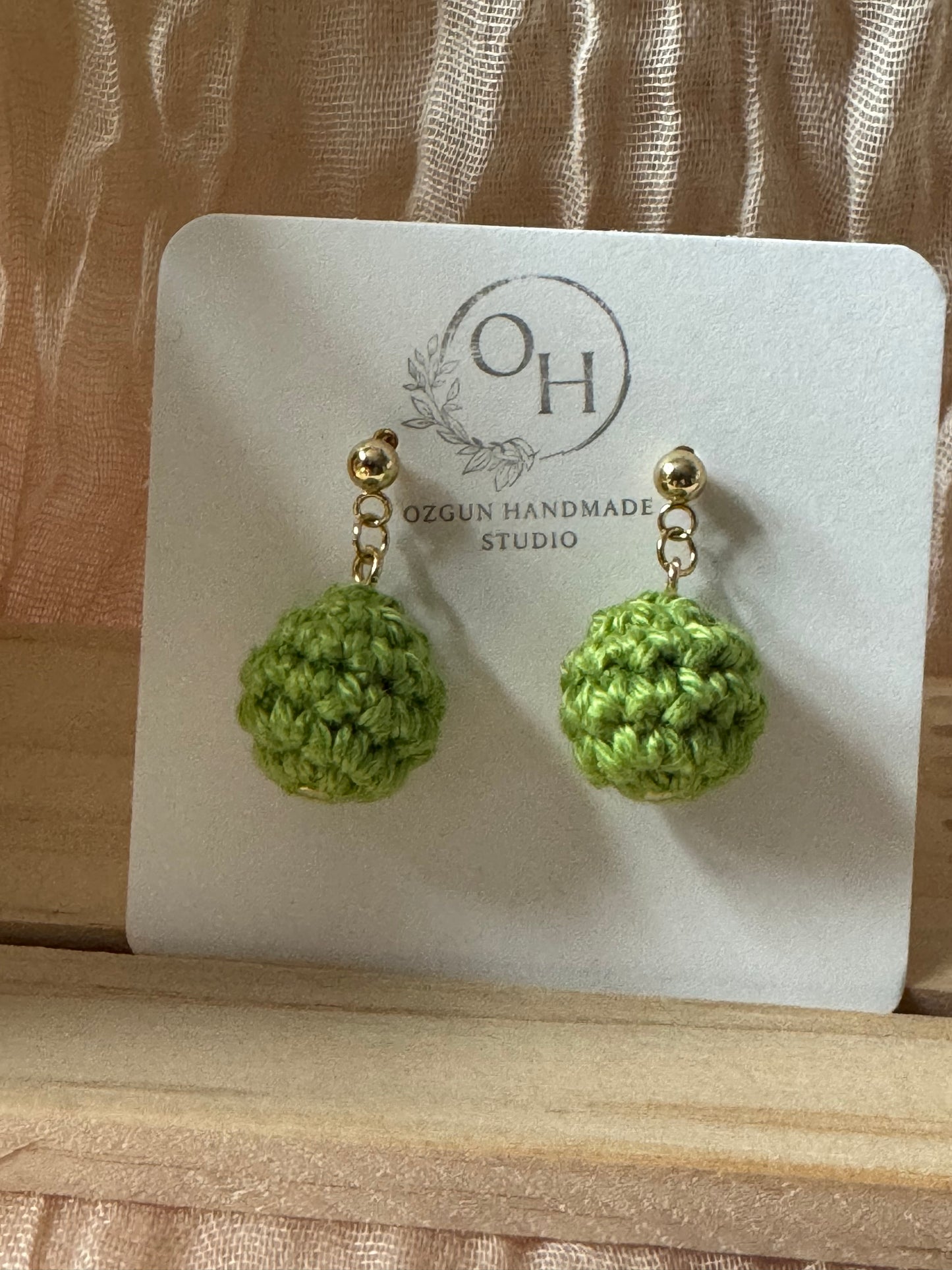 Mini Crochet Ball Earrings – Colourful Cotton Earrings