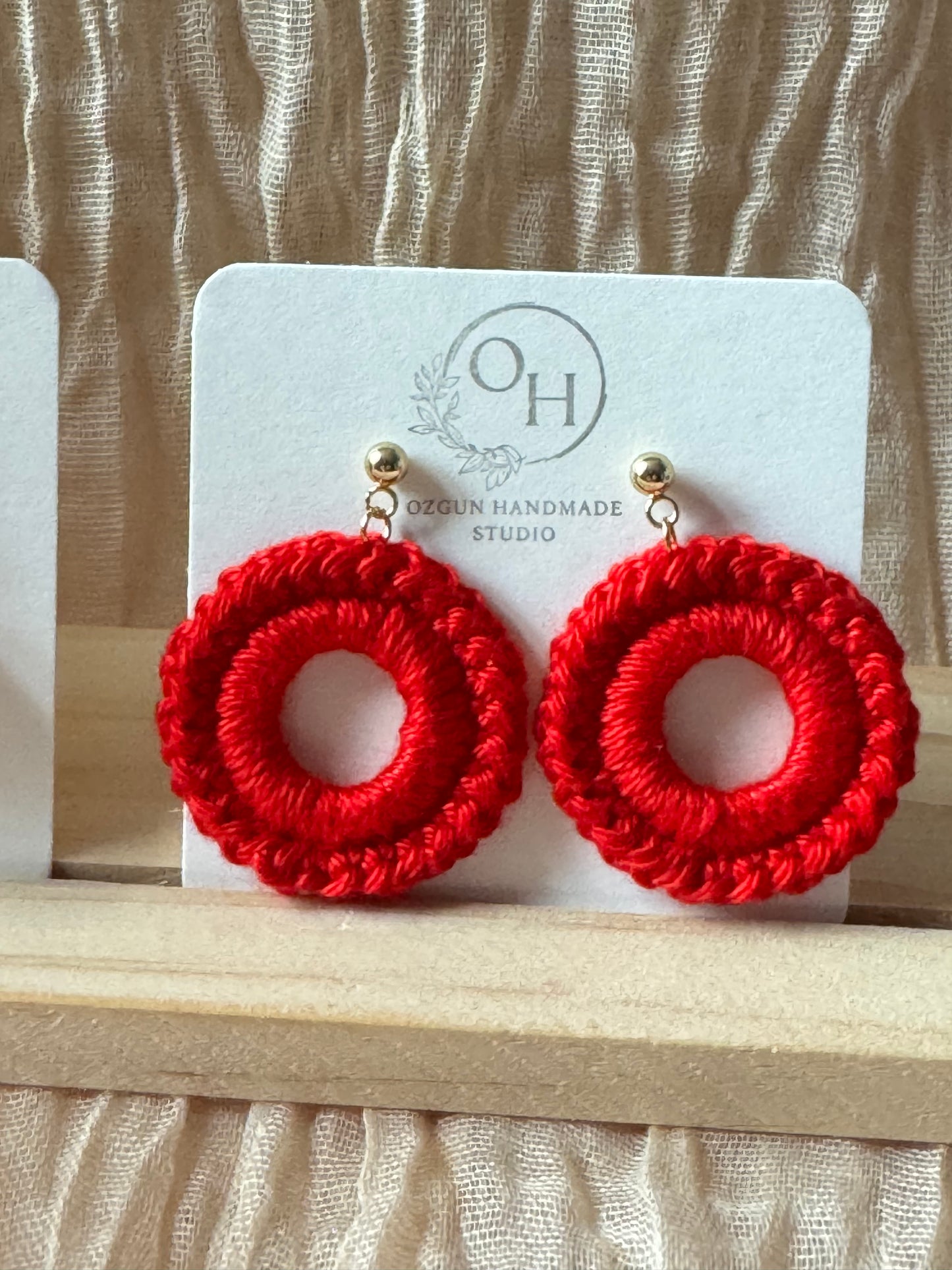 Mini Crochet Hoop Earrings – Colourful Cotton Earrings