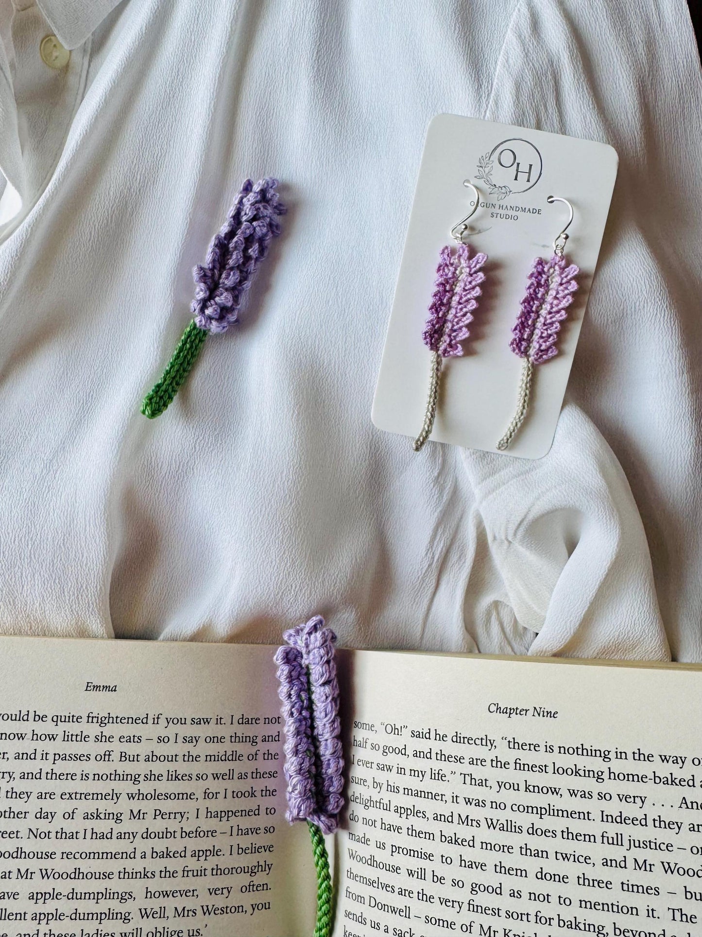 Lavender Bookmark | Handmade Botanical Crochet Bookmark | Soft Minimal Book Lover Gift __etsy:7846757236