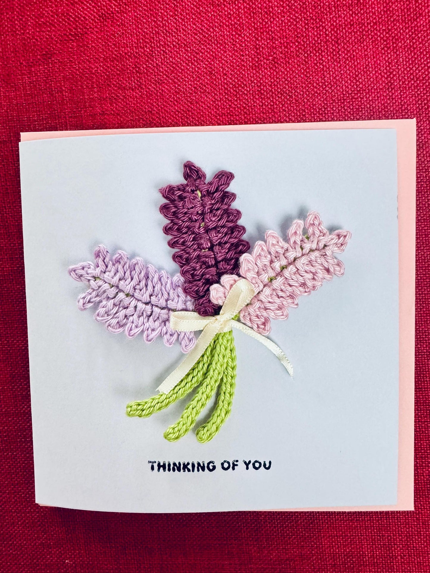 Lavender Bouquet Card | Birthday | Congratulations | Thinking of You | I Love You - Handmade Crochet