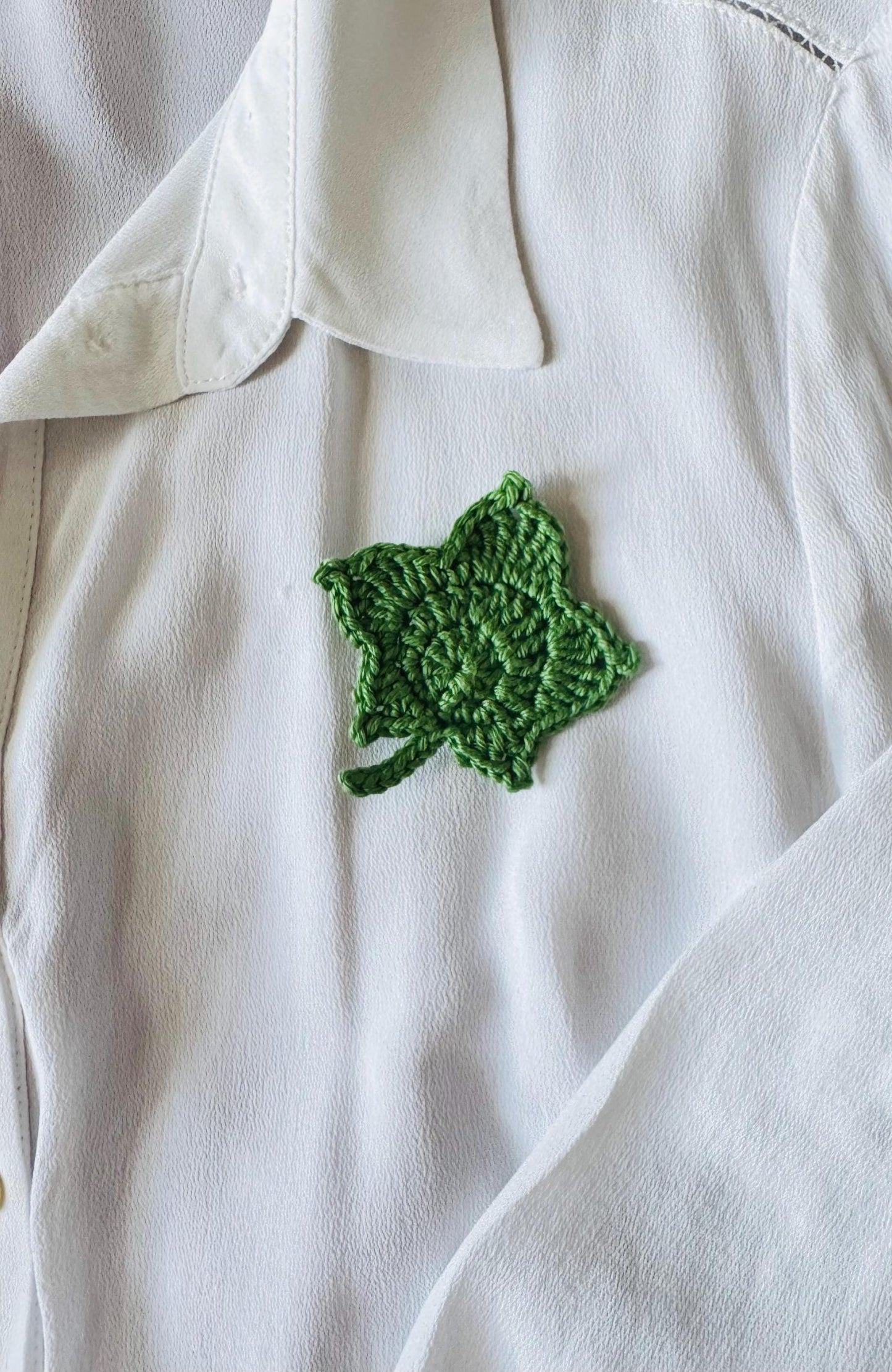 Maple Leaf Crochet Brooch – Handmade Botanical Brooch – Plant Lover Gift